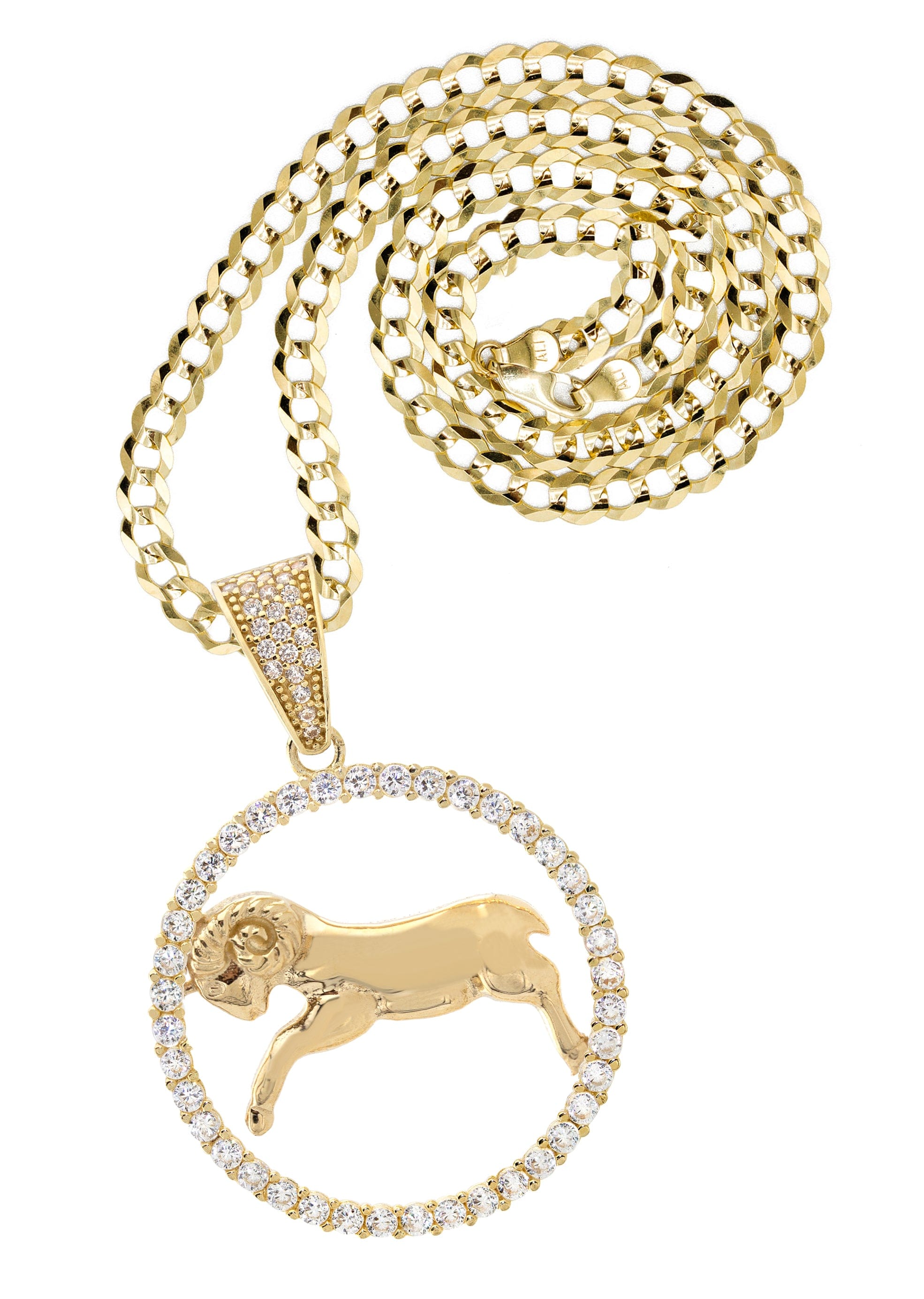 Manufacturer 2 10K Yellow Gold Zodiac Capricorn Necklace | Appx. 16.6 Grams