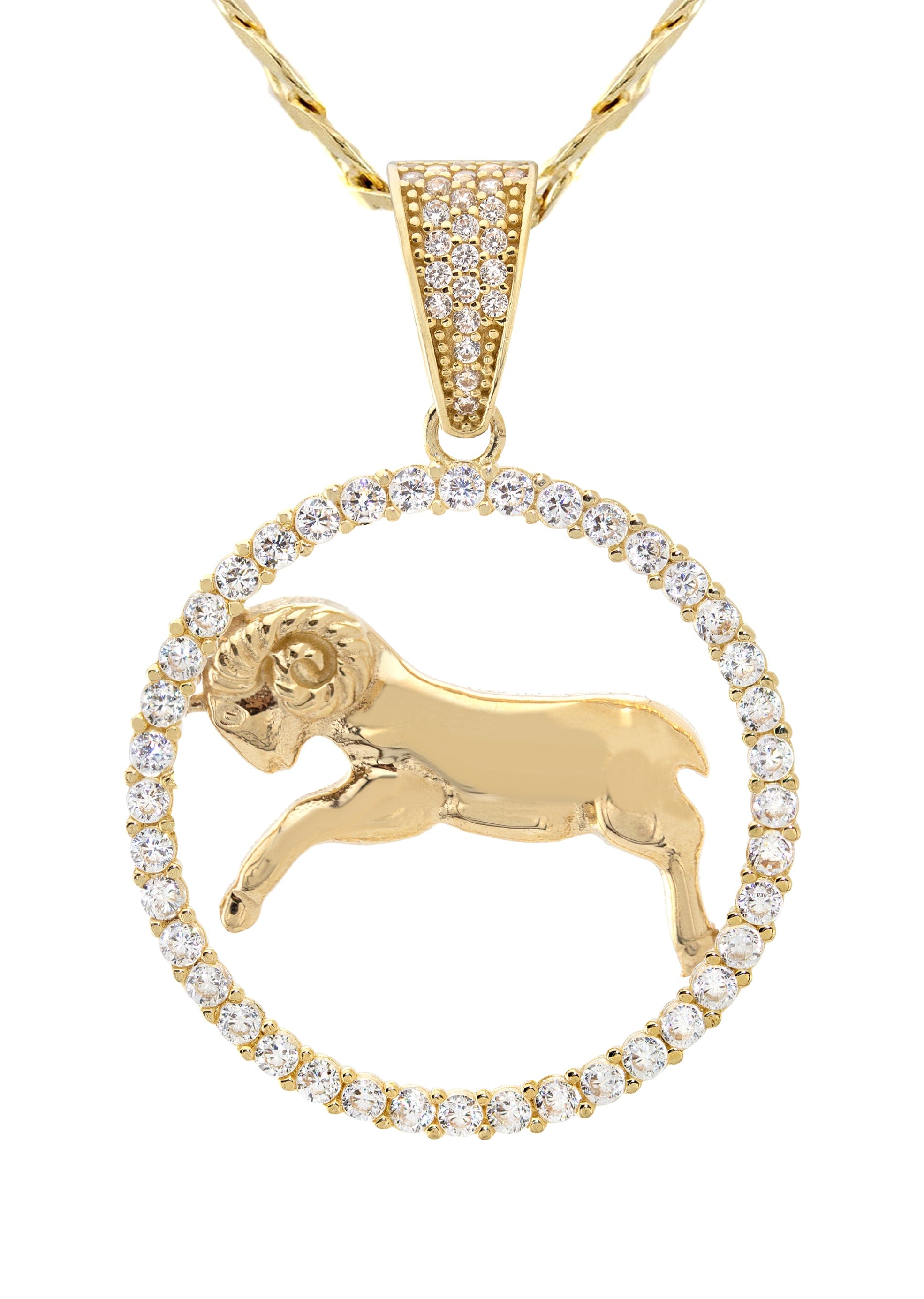 Manufacturer 2 10K Yellow Gold Zodiac Capricorn Necklace | Appx. 16.6 Grams