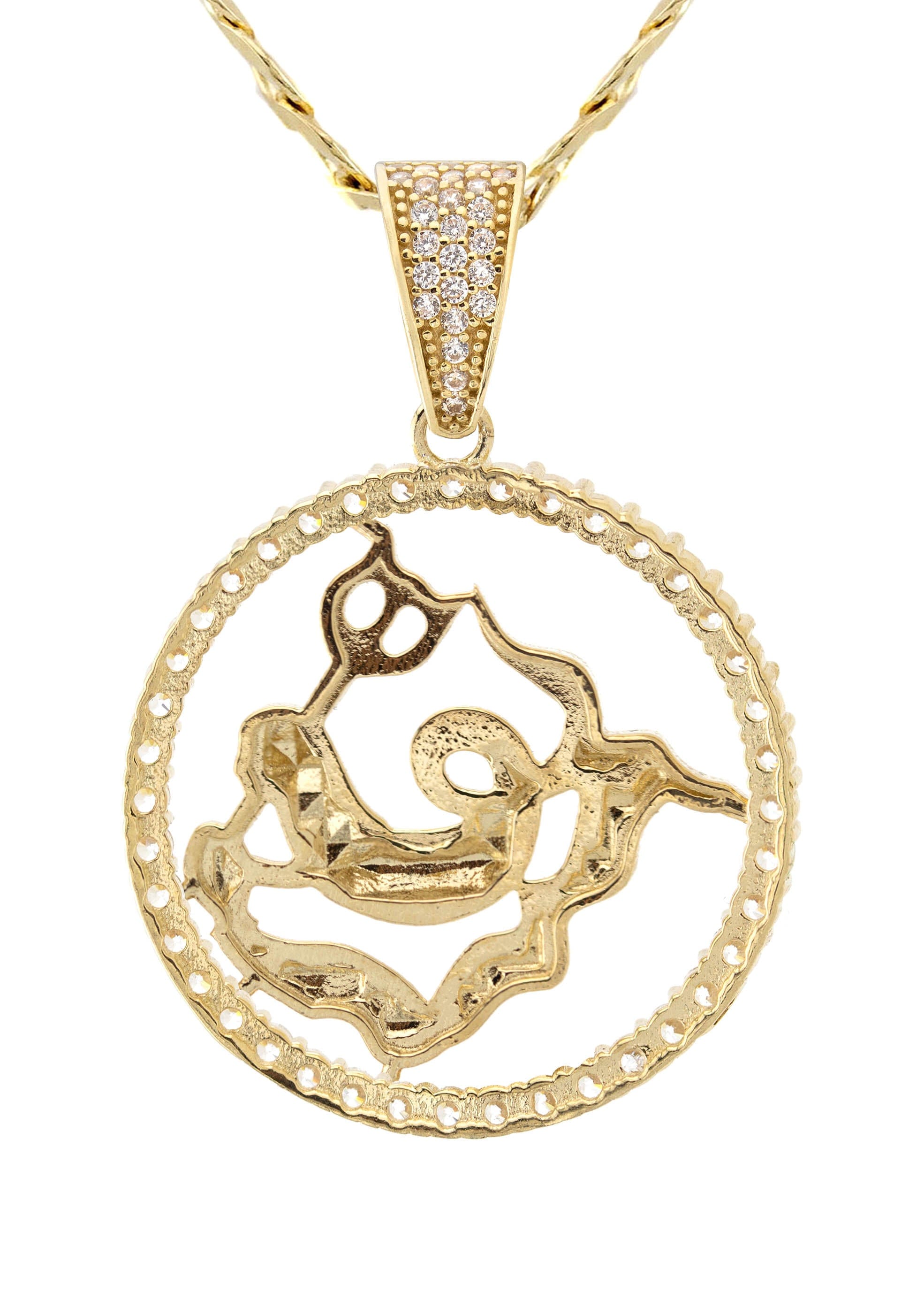 Manufacturer 47 10K Yellow Gold Zodiac Aquarius Necklace | Appx. 17.1 Grams