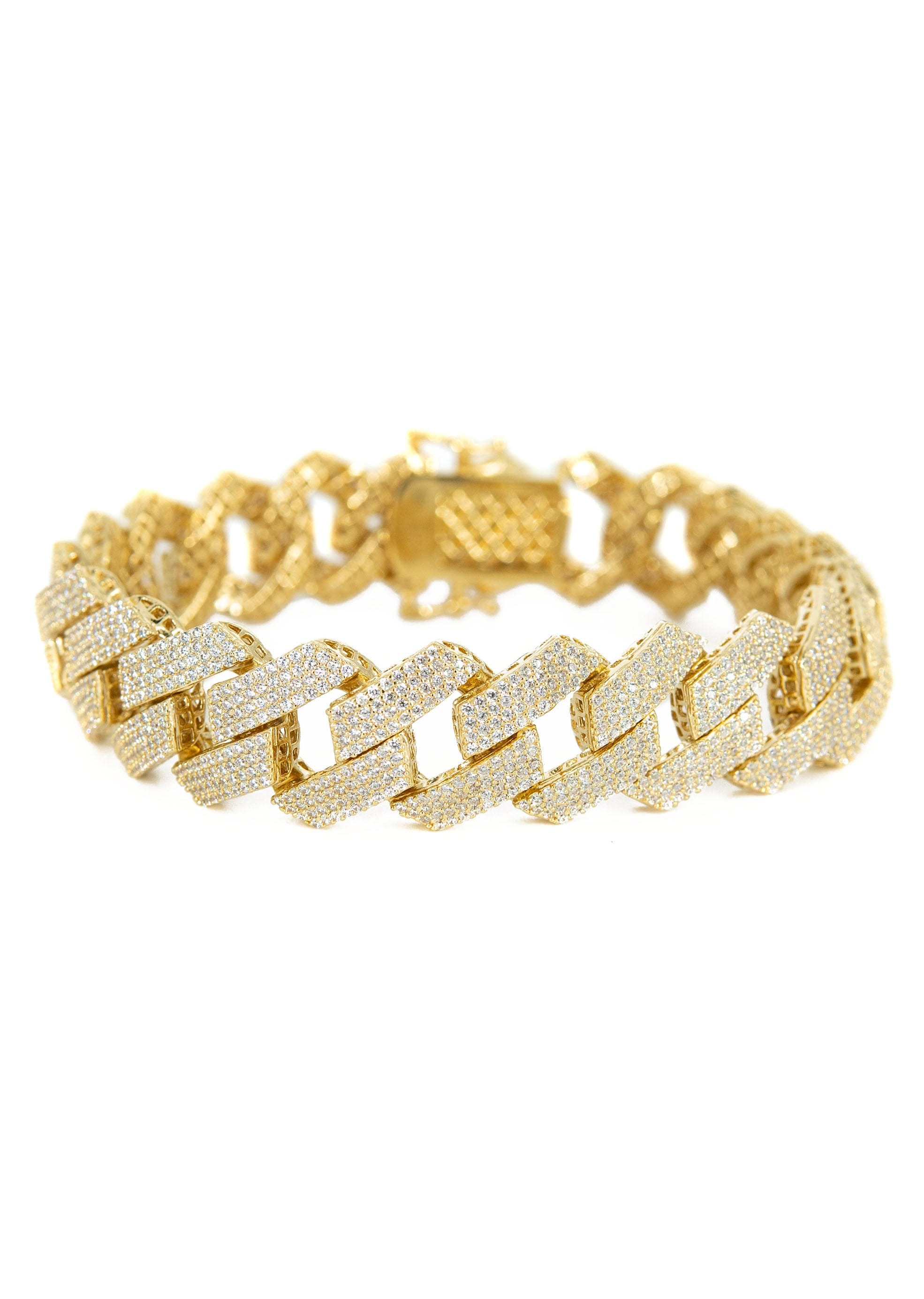 Manufacturer 43 Silver Gold Prong Set Bracelet