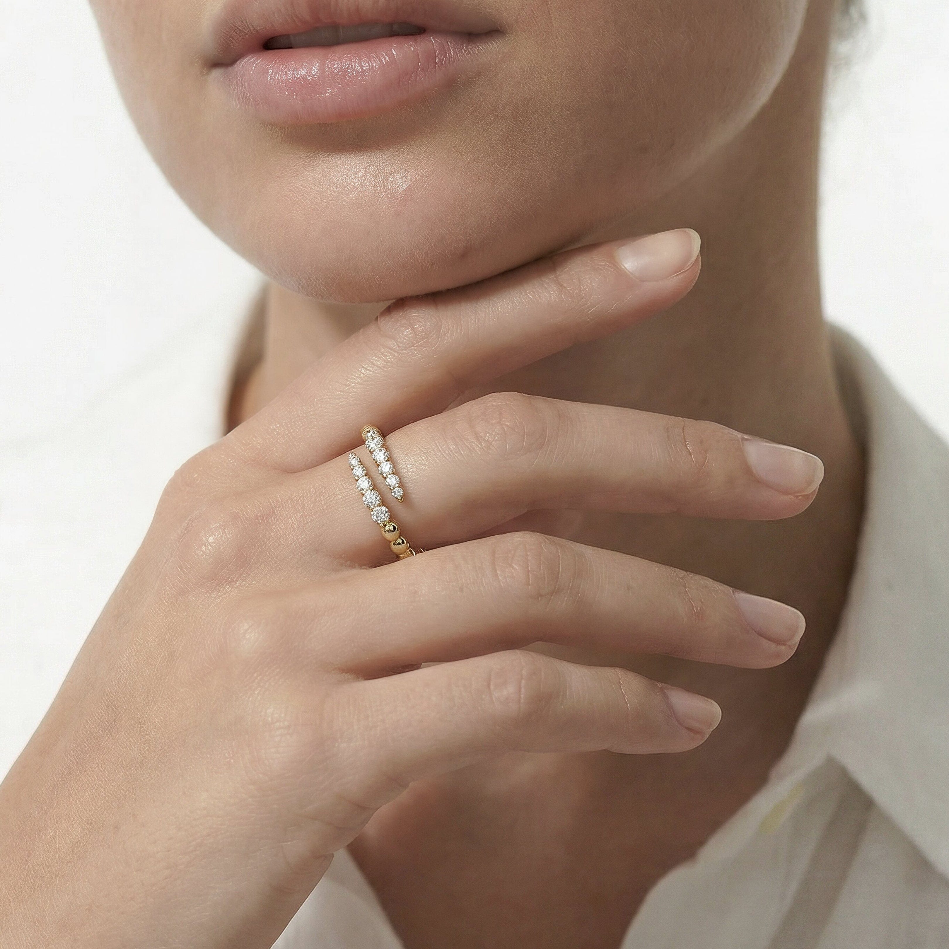 RING The Juliet Beaded Crossover Ring