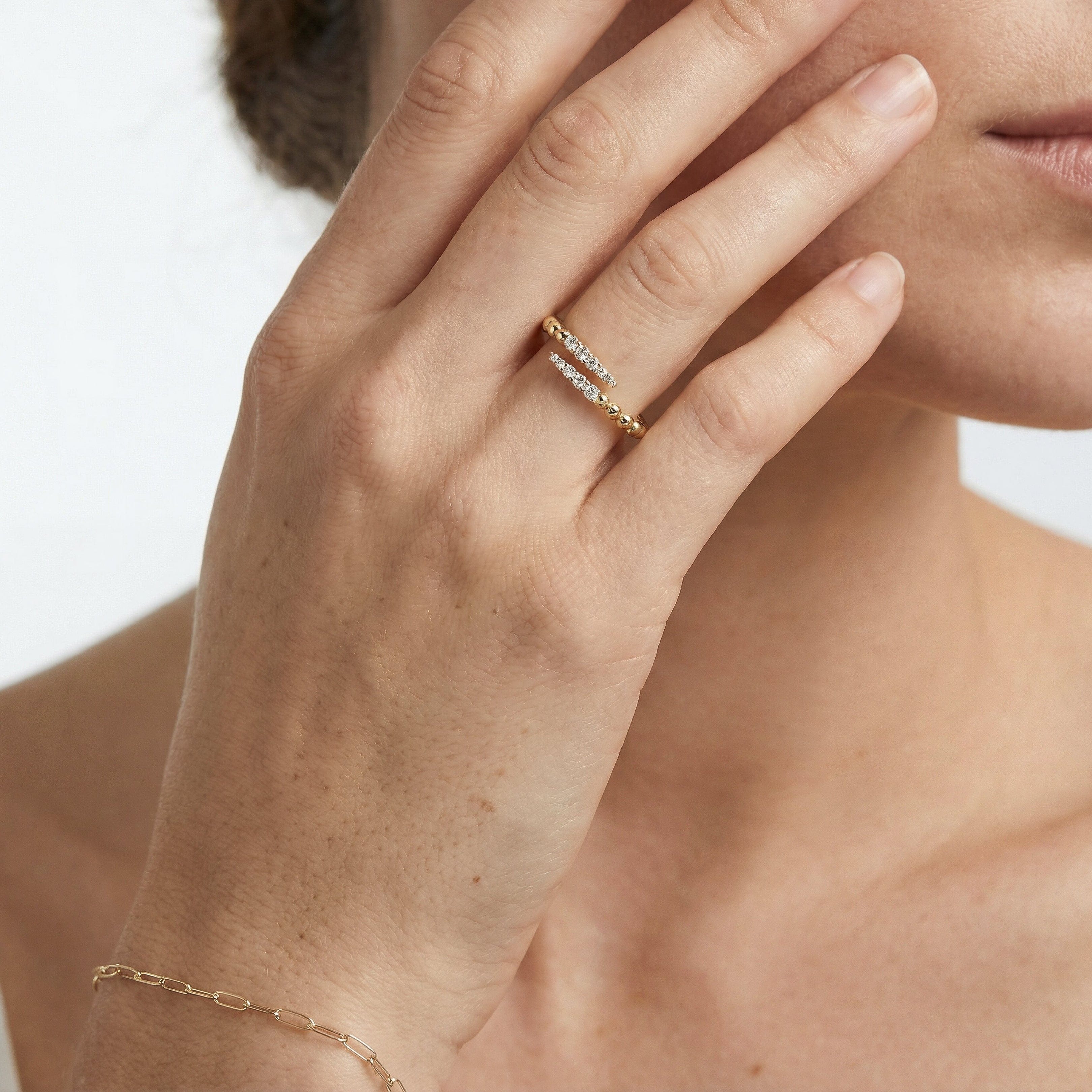RING The Juliet Beaded Crossover Ring