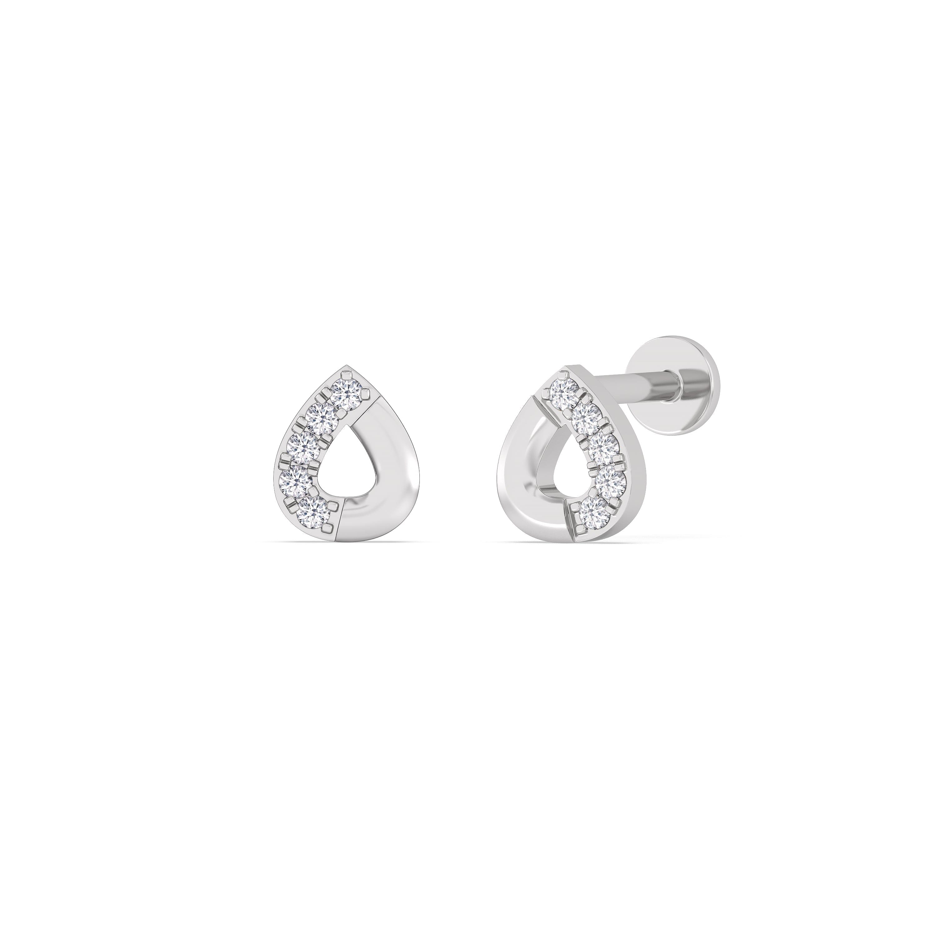 With Clarity Pear Flatback Studs