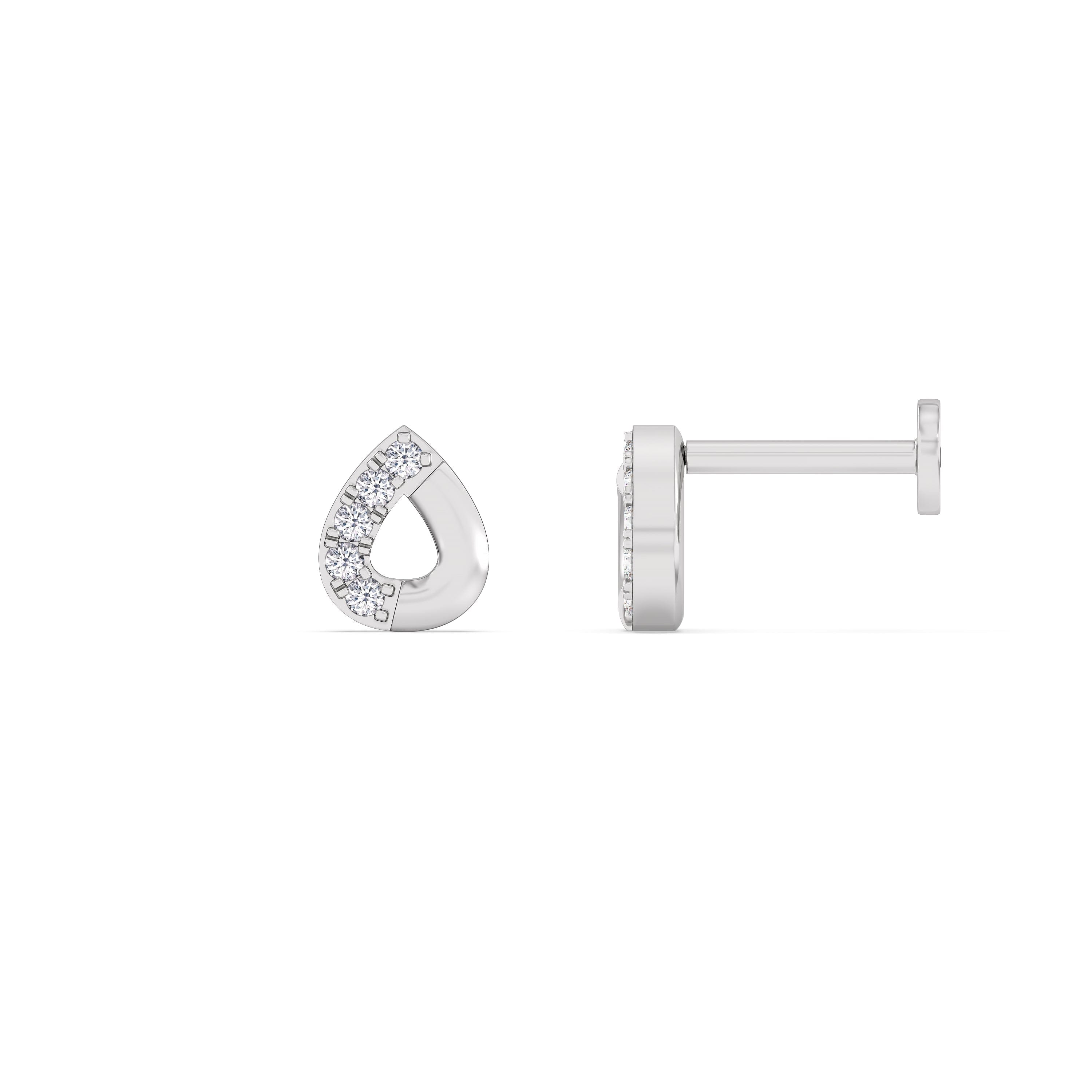 With Clarity Pear Flatback Studs