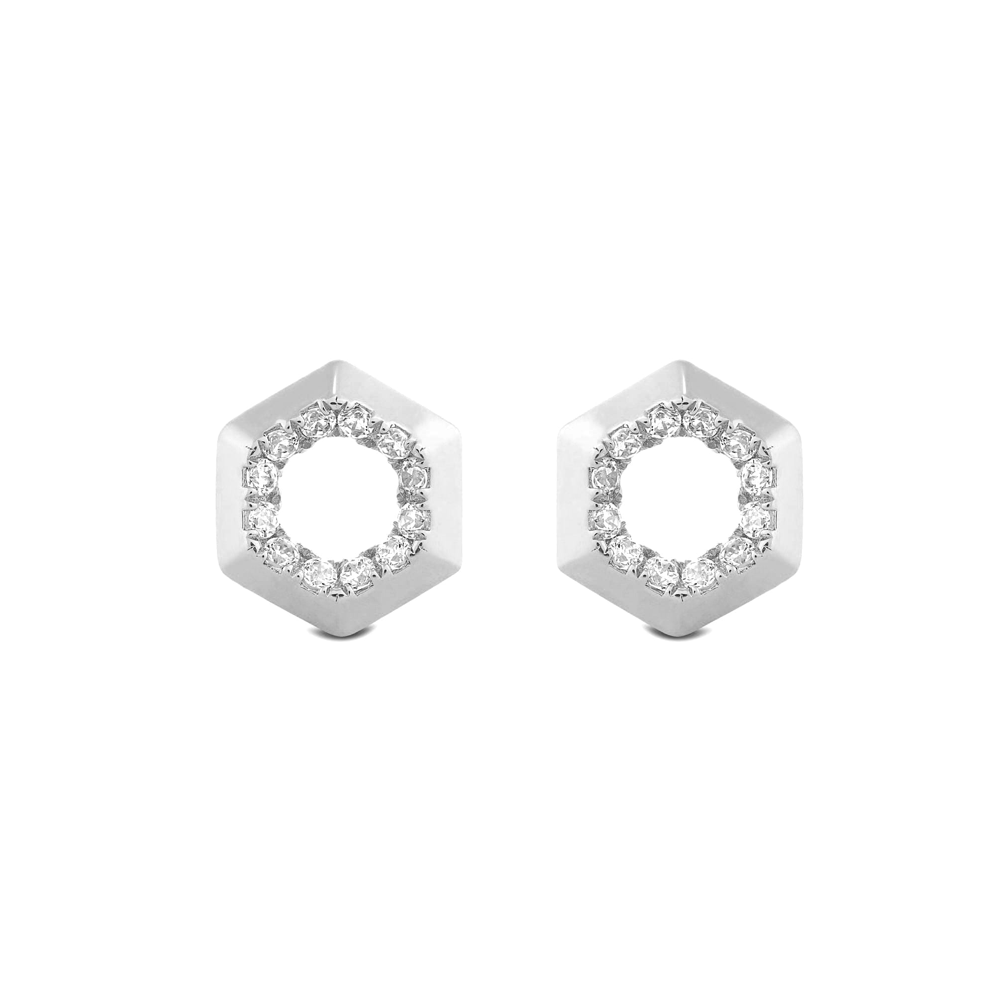 Diamond Hexagon Shape Diamond Accent Earrings
