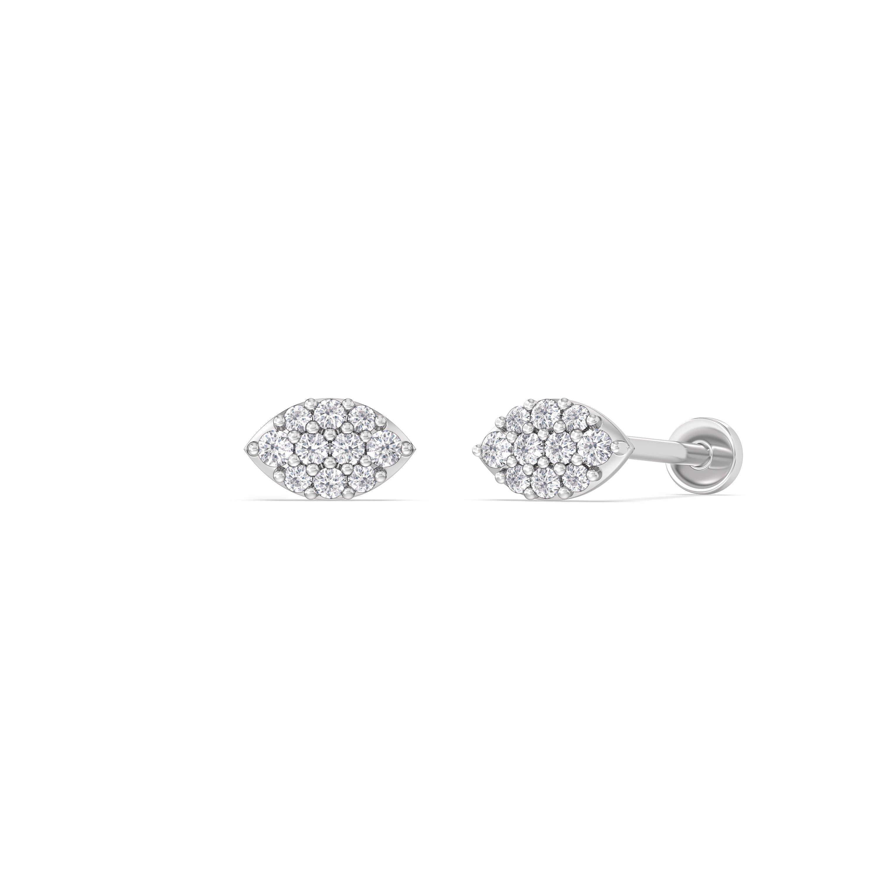 With Clarity Marquise Flatback Studs
