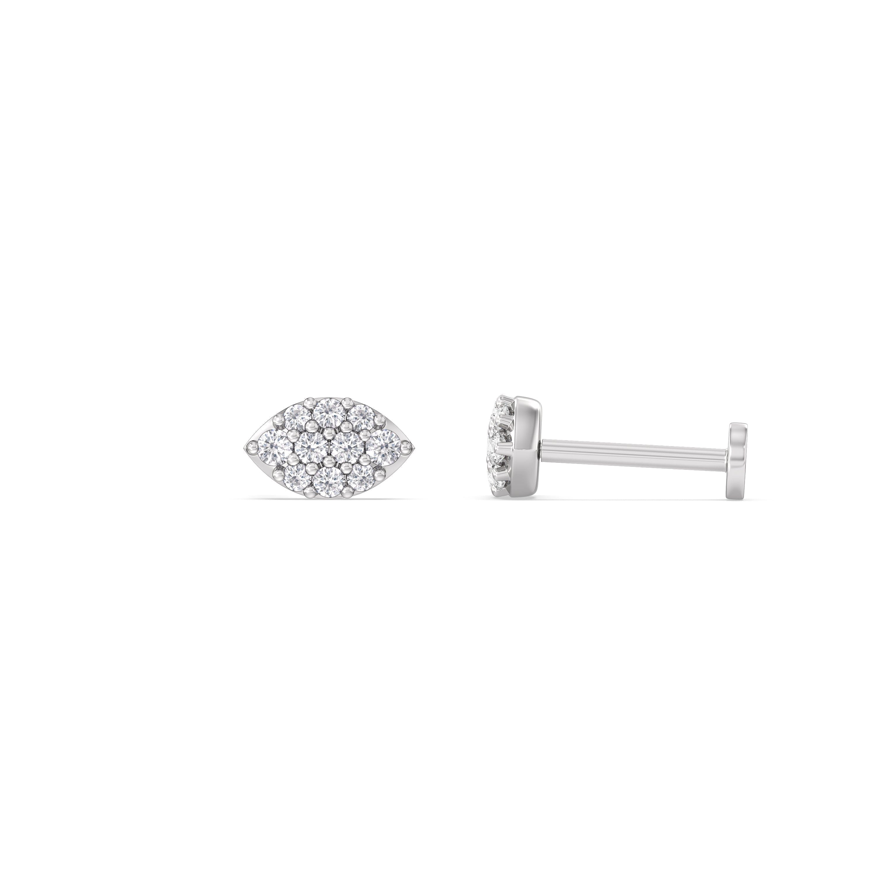 With Clarity Marquise Flatback Studs