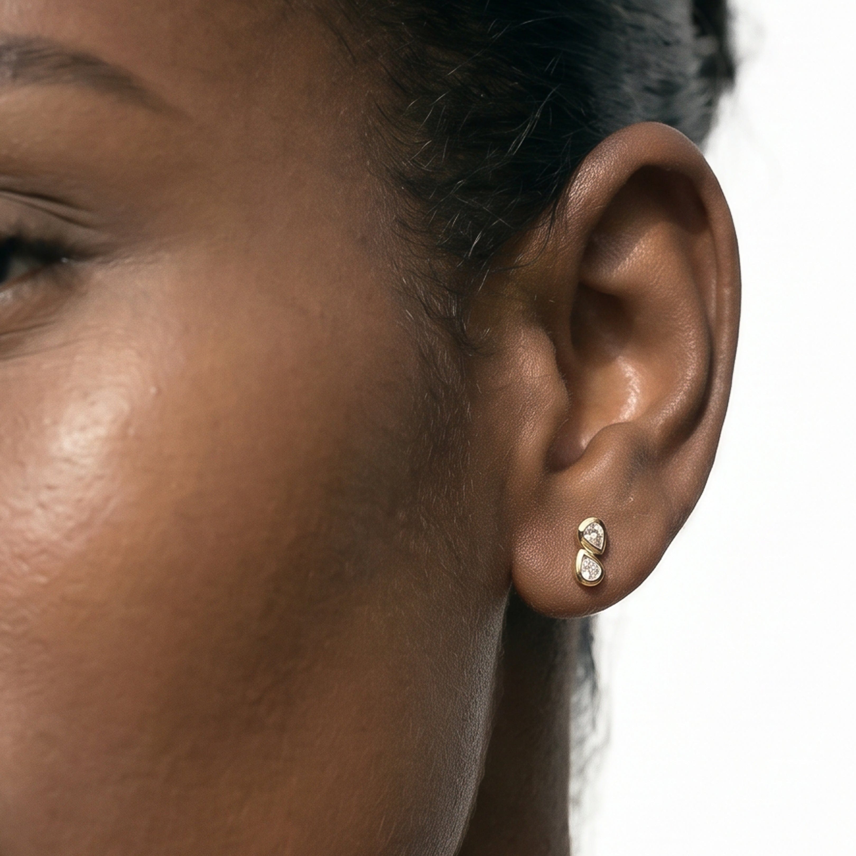 With Clarity Pear Duet Flatback Studs