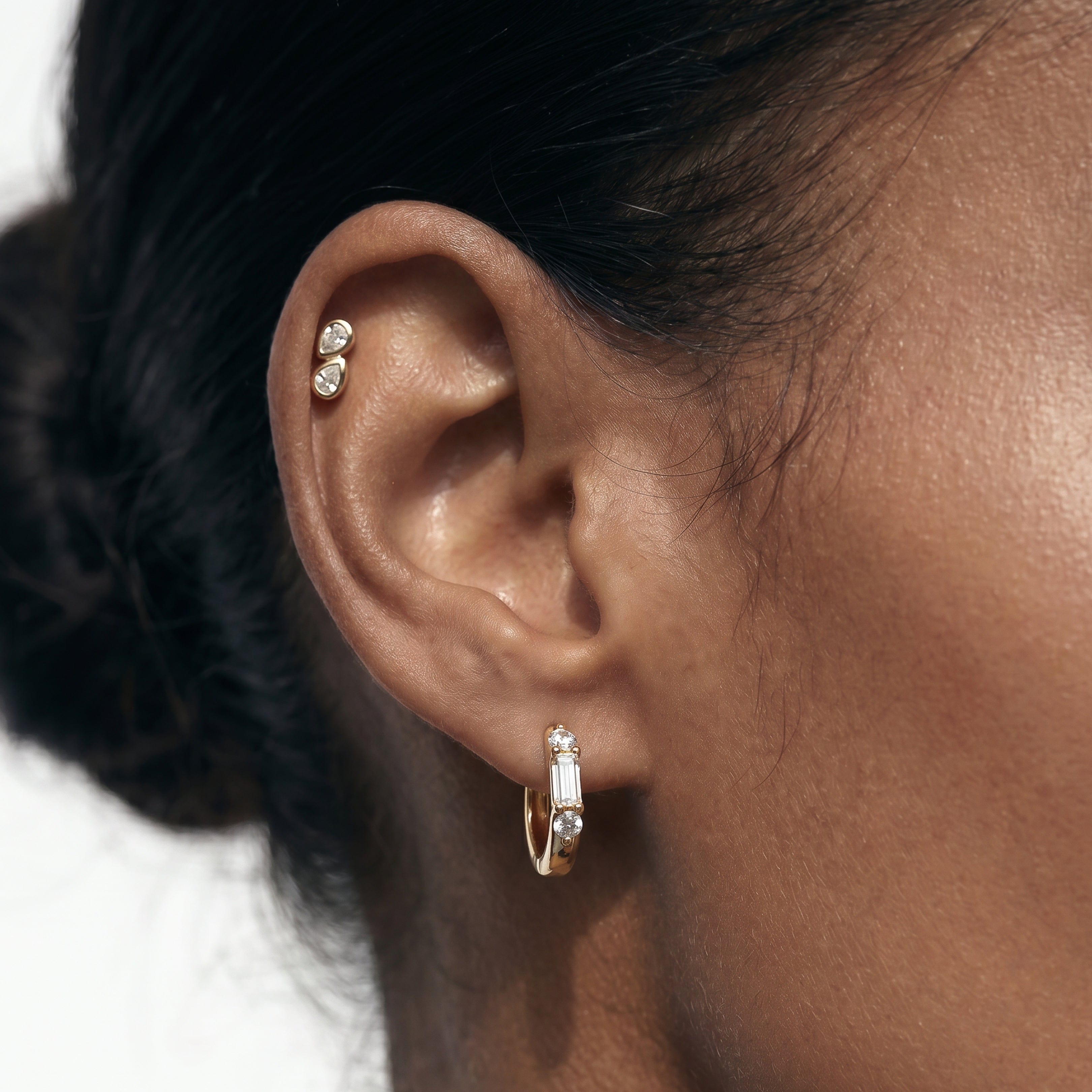With Clarity Pear Duet Flatback Studs