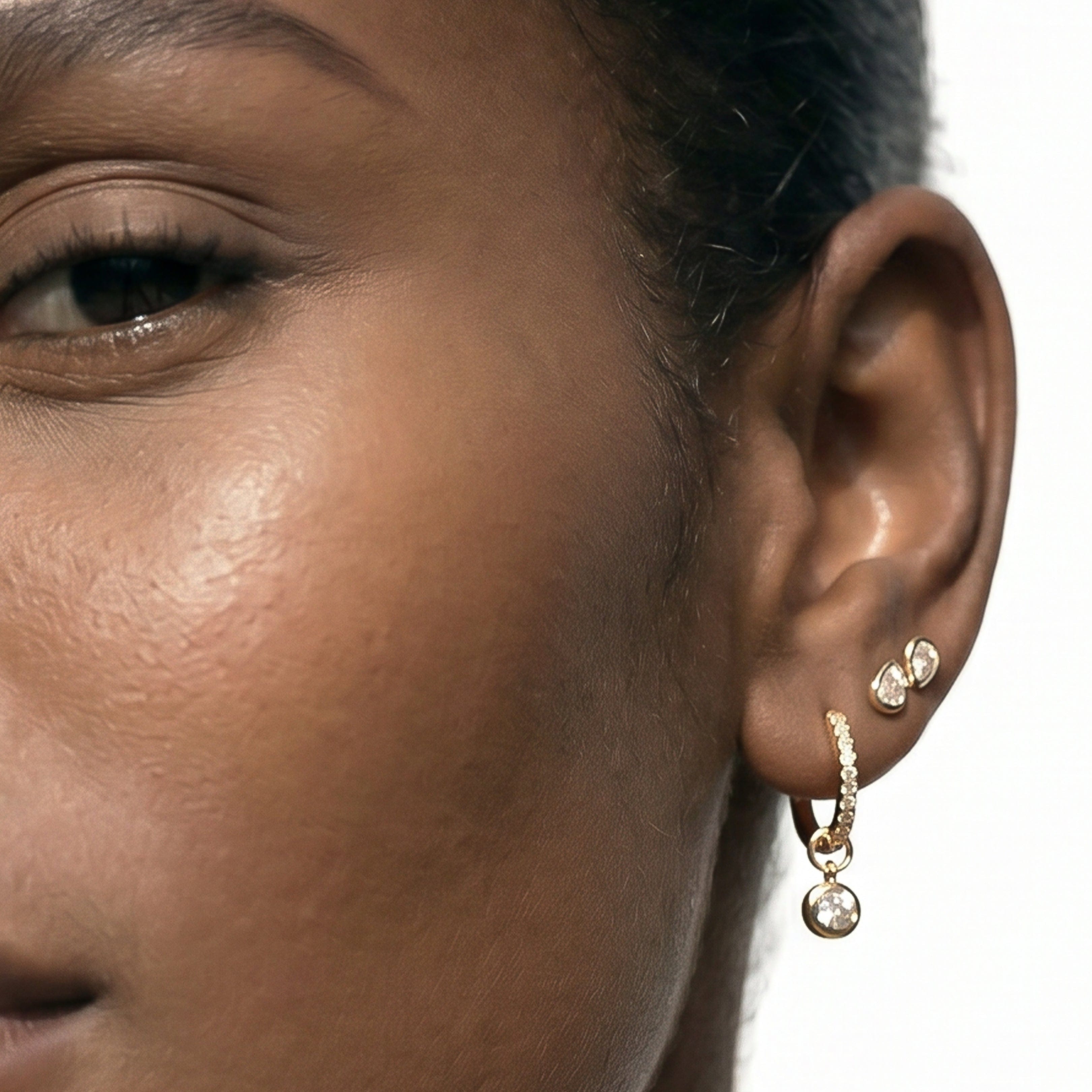 With Clarity Pear Duet Flatback Studs