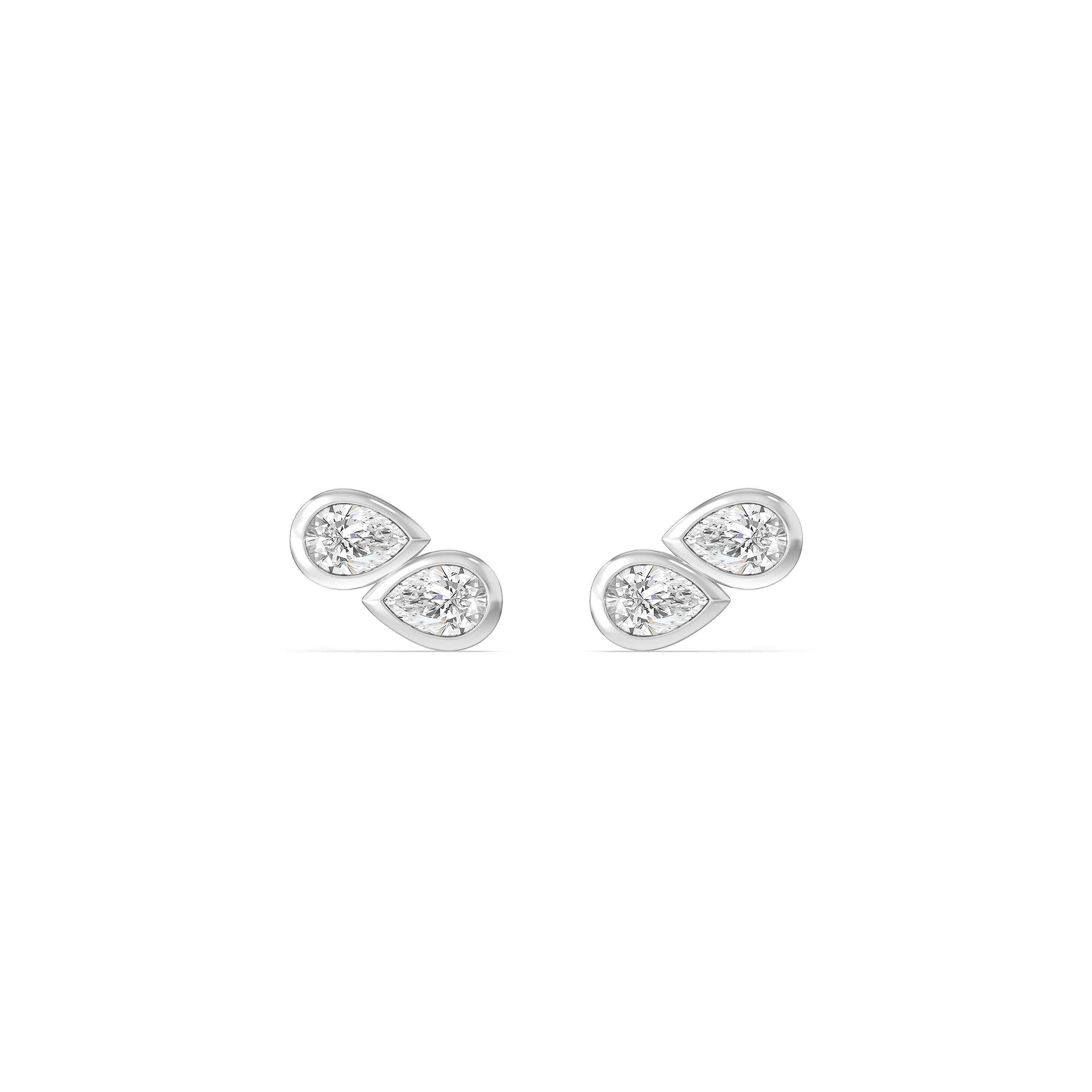 With Clarity Pear Duet Flatback Studs