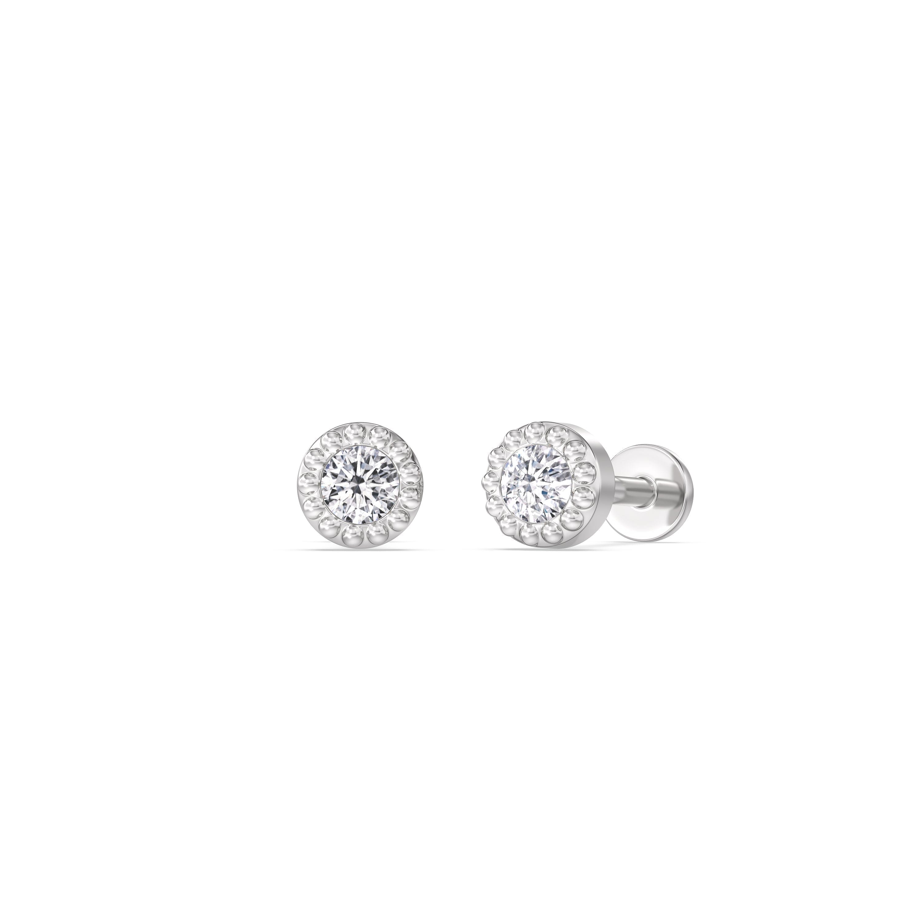 With Clarity Round Beaded Flatback Studs