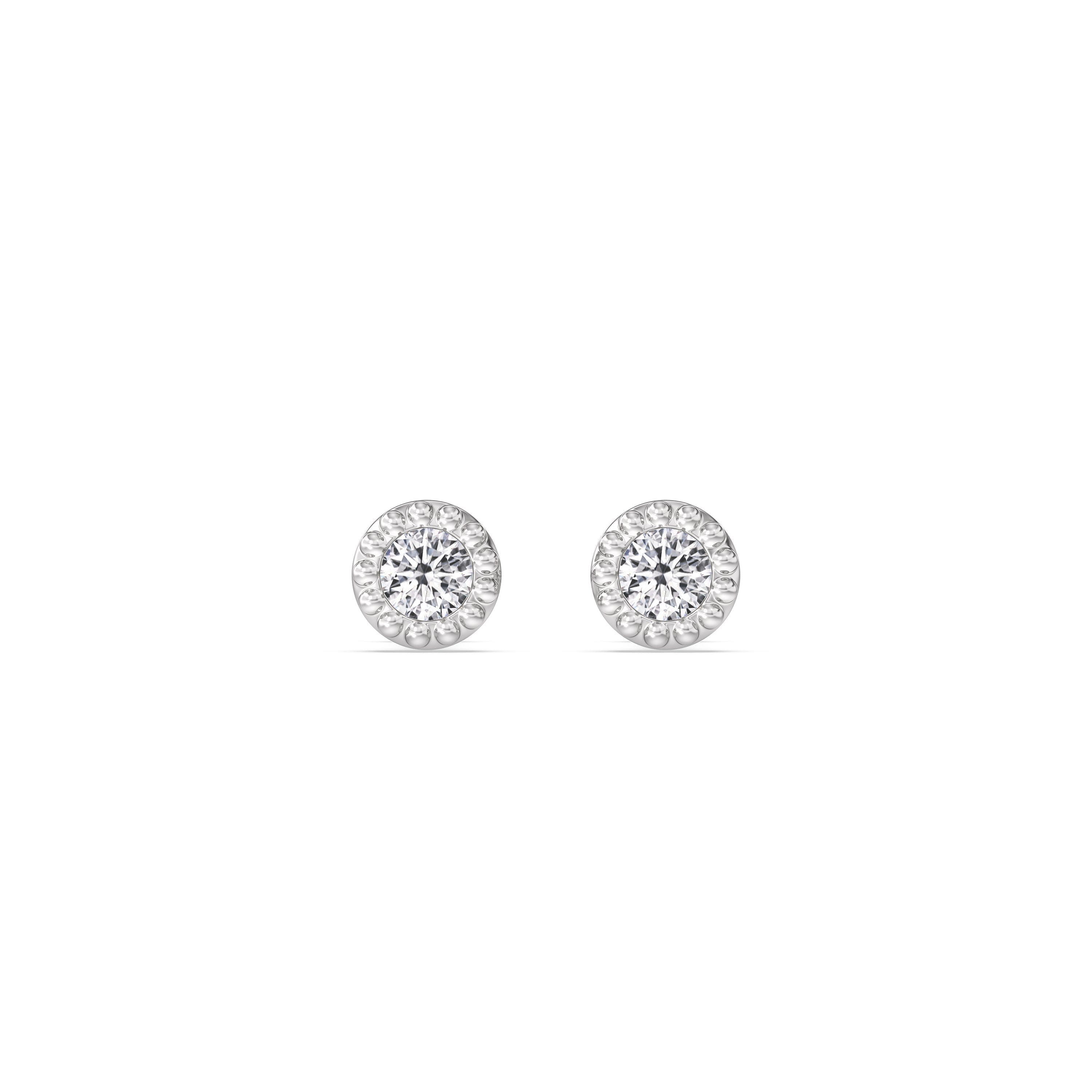 With Clarity Round Beaded Flatback Studs