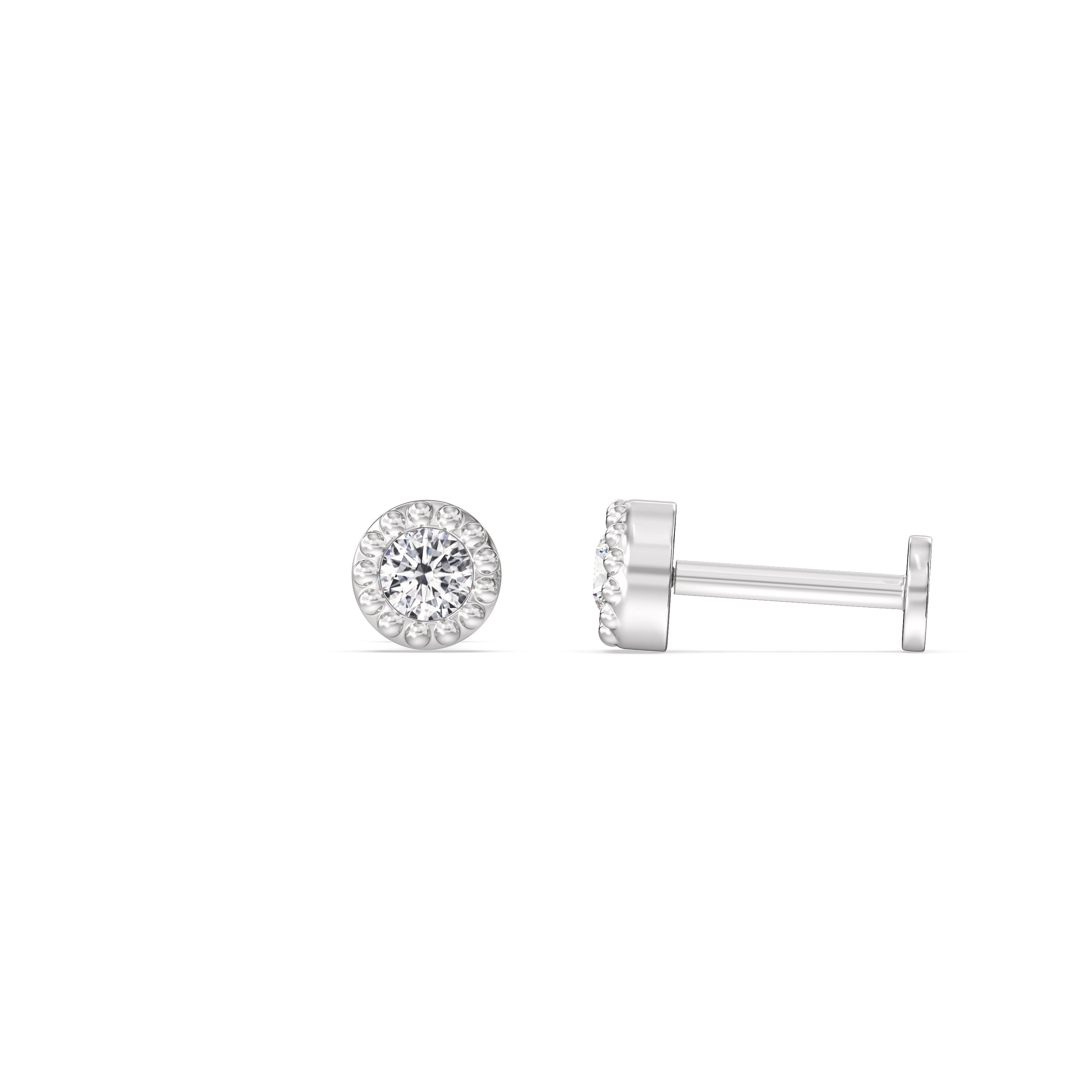 With Clarity Round Beaded Flatback Studs