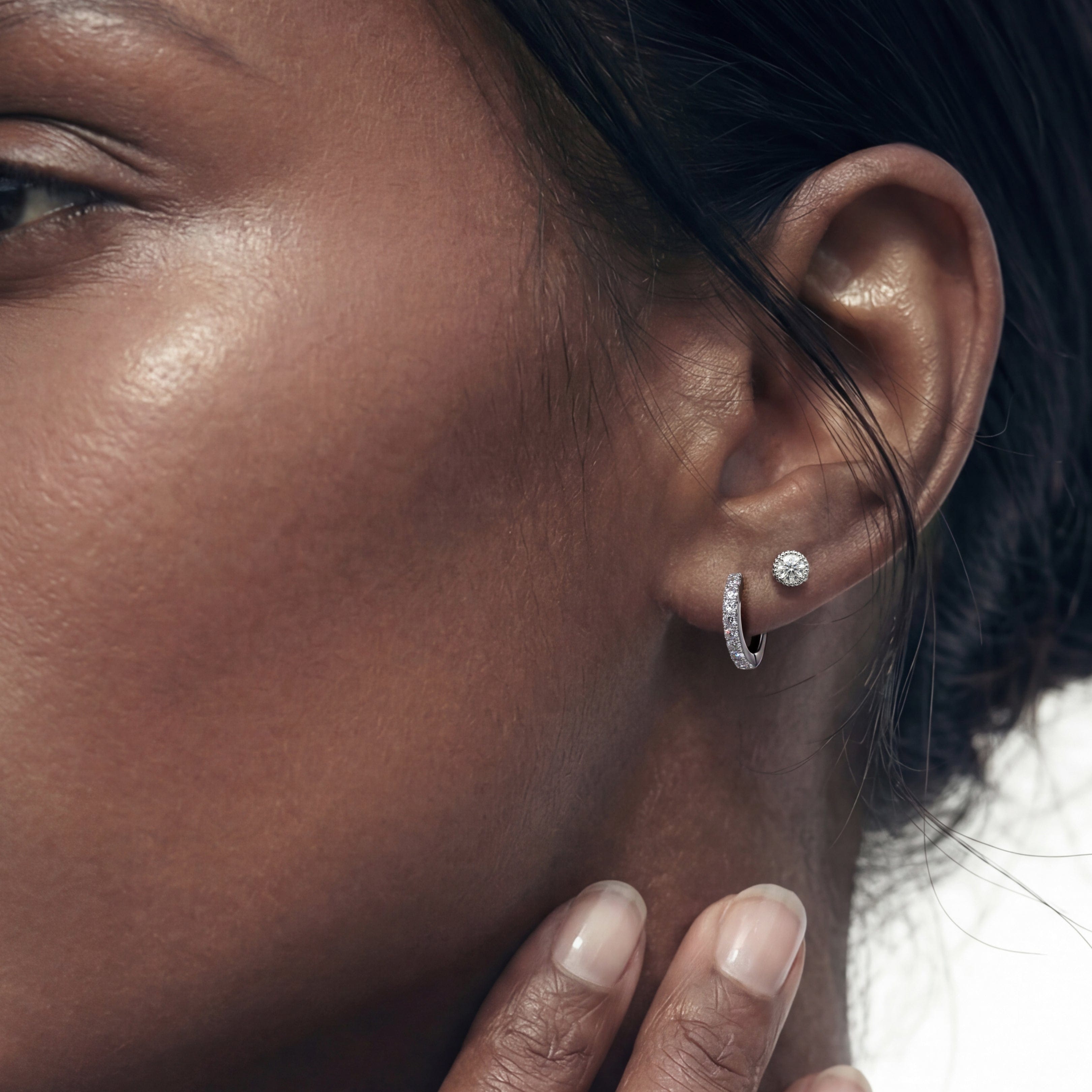 Solitaire Round Diamond Milgrain Solitaire Stud Earrings