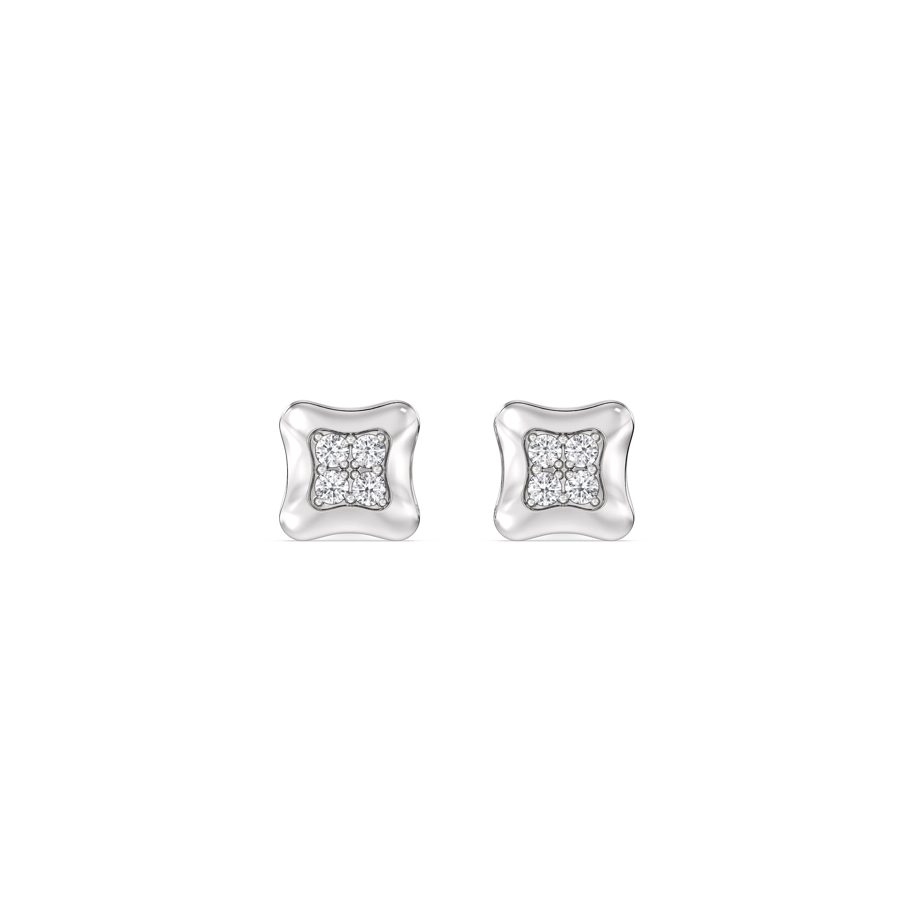 With Clarity Rounded Square Flatback Studs