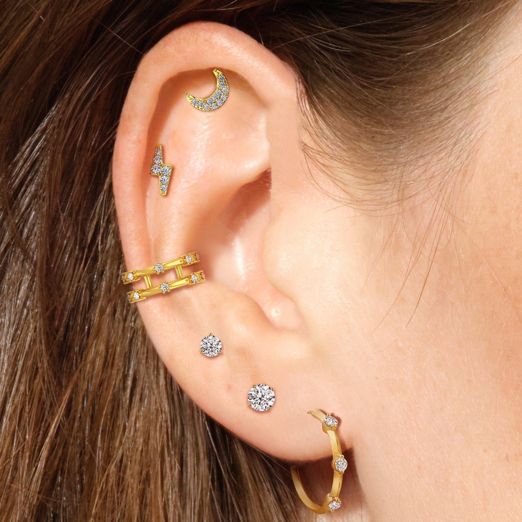 Crescent Flatback Studs