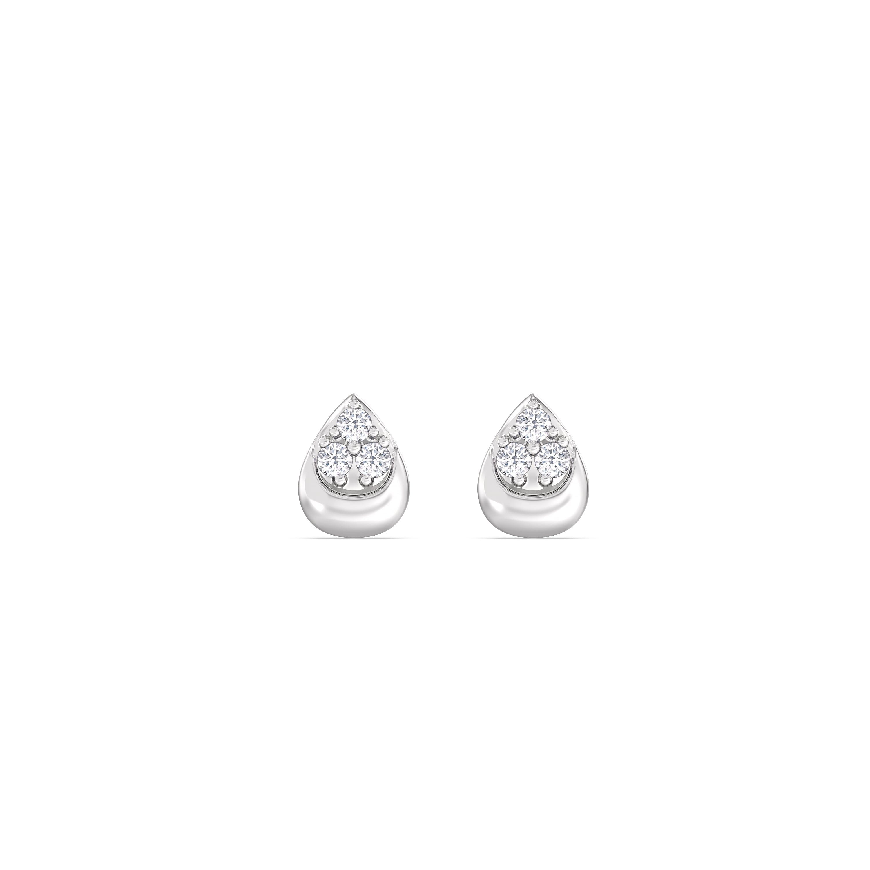 With Clarity Teardrop Pear Flatback Stud