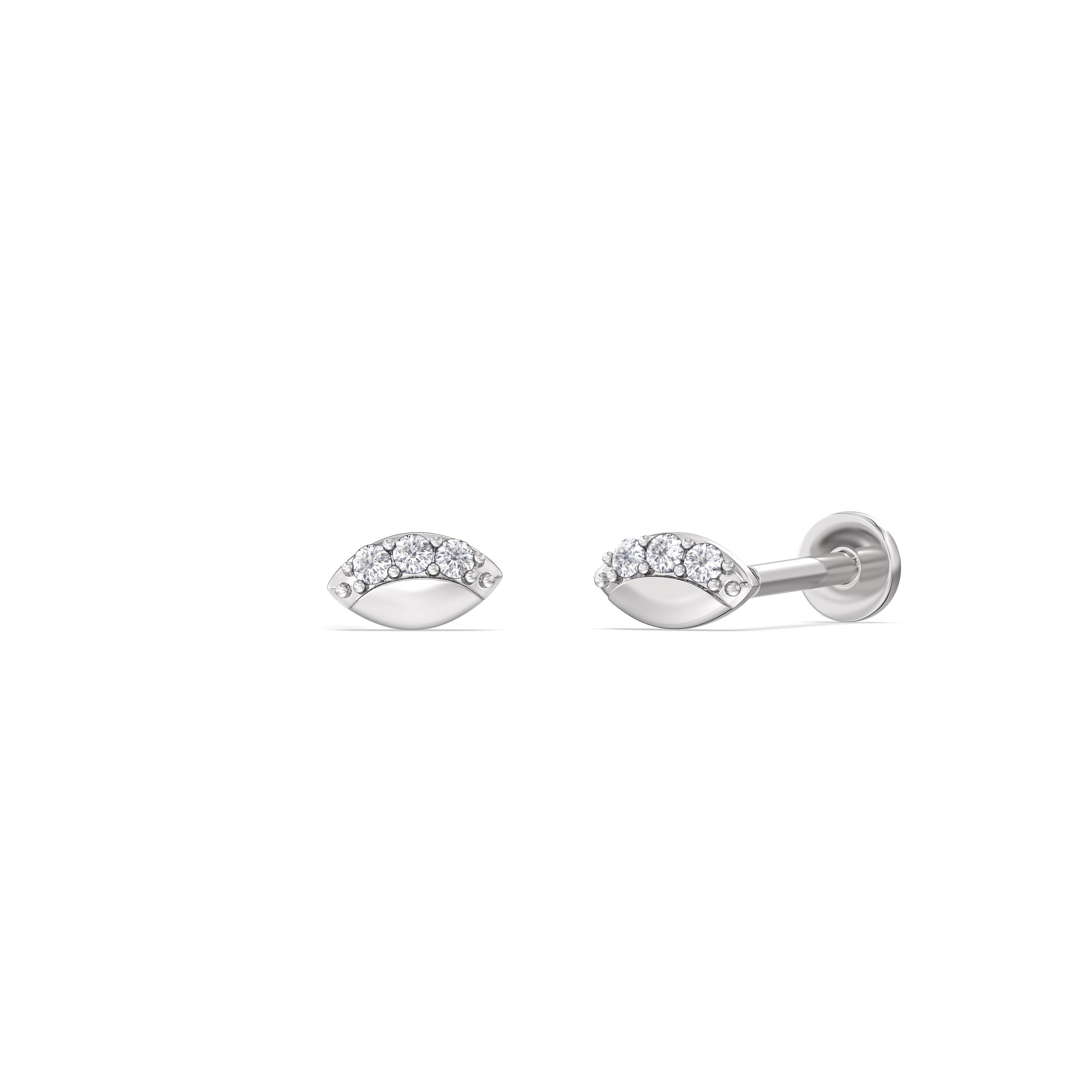 With Clarity Vertical Marquise Flatback Studs
