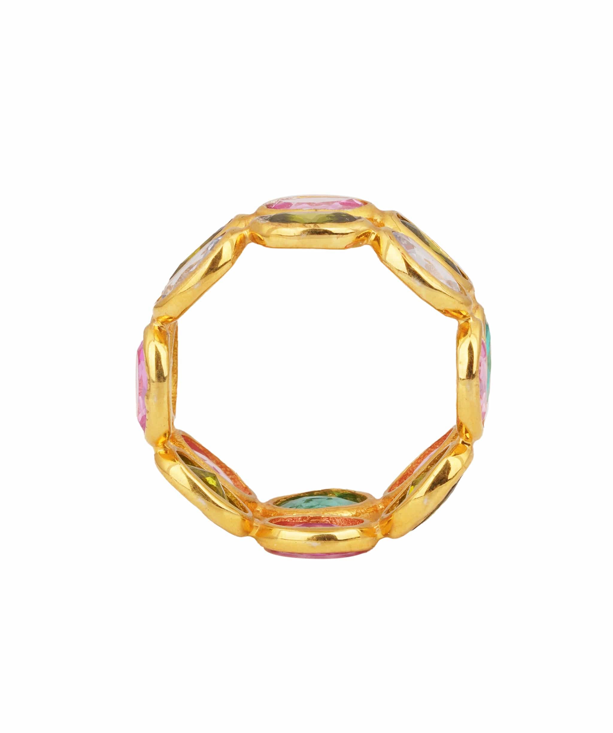 DUAL Multi Colour Rainbow Dual Band Oval Tourmaline Ring ANC1763