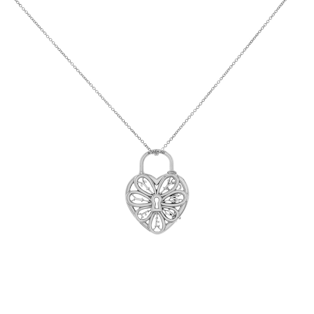 Tiffany and Co Tiffany & Co. Sterling Silver Filigree Heart Lock & Key Necklace