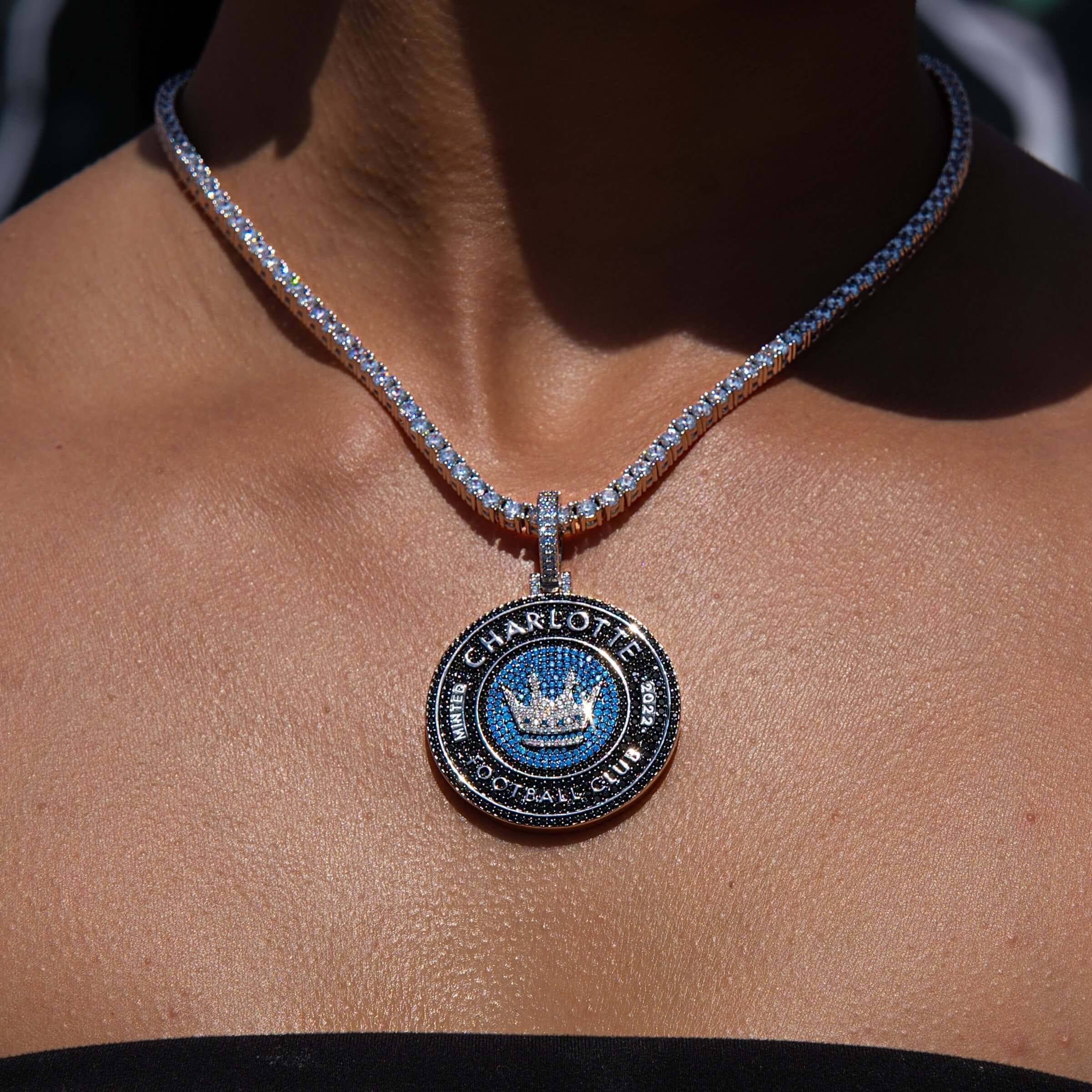 GLD Women Charlotte FC Official MLS Logo Pendant in White Gold