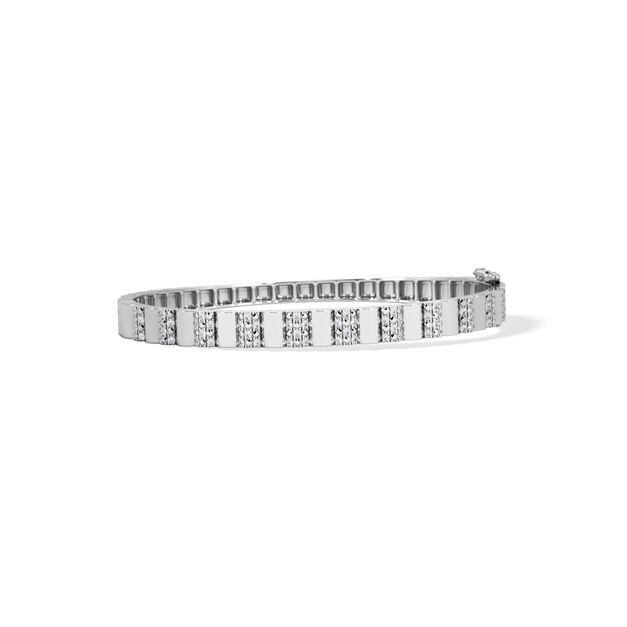 Diamond Contour 0.50ct Lab Diamond Bangle in Sterling Silver