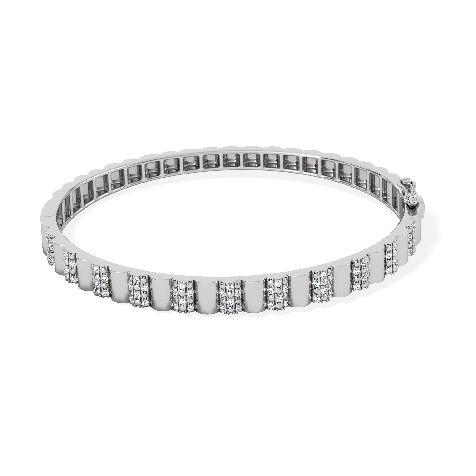 Diamond Contour 0.50ct Lab Diamond Bangle in Sterling Silver