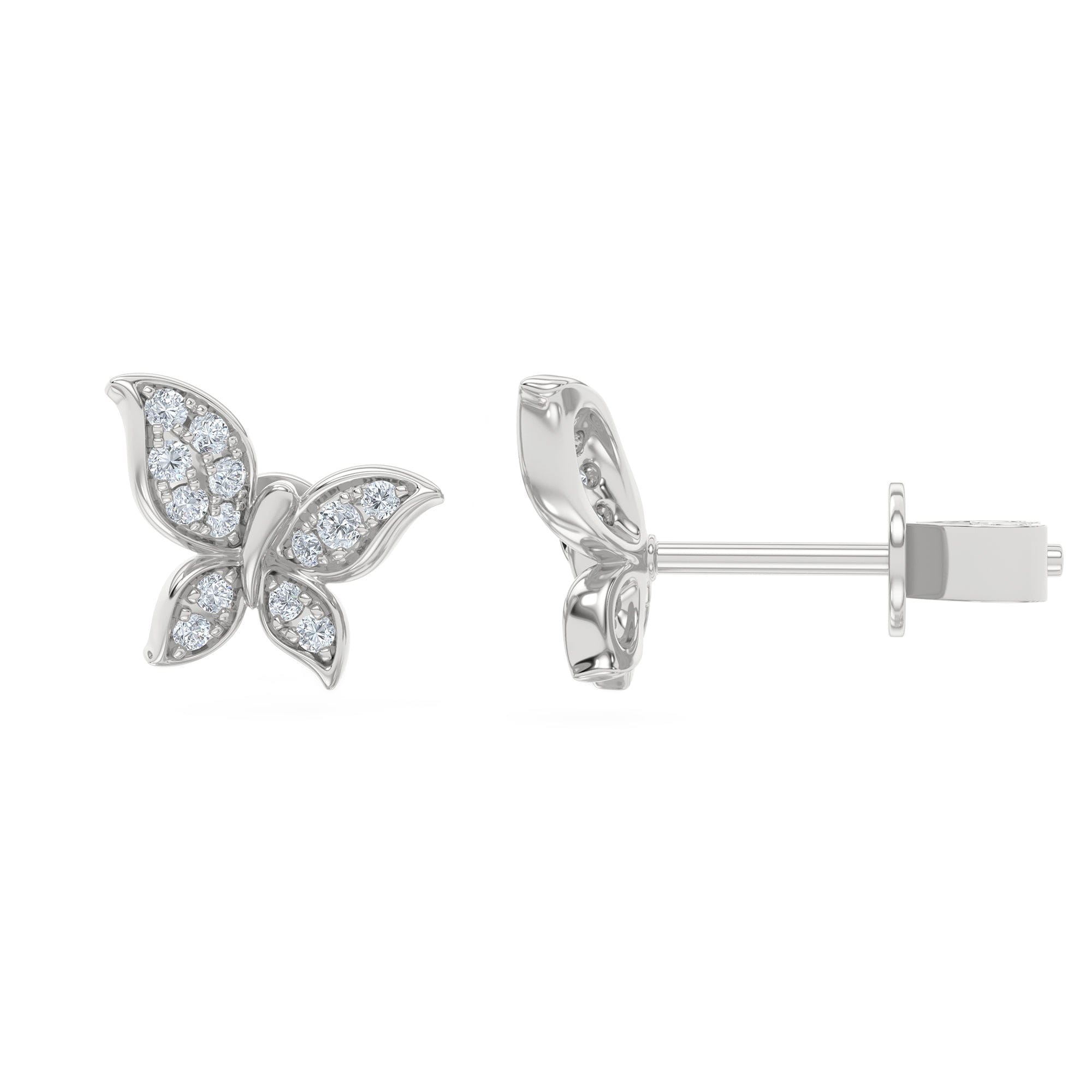 Diamond Papillon 0.15ct Lab Diamond Stud Earrings in Sterling Silver