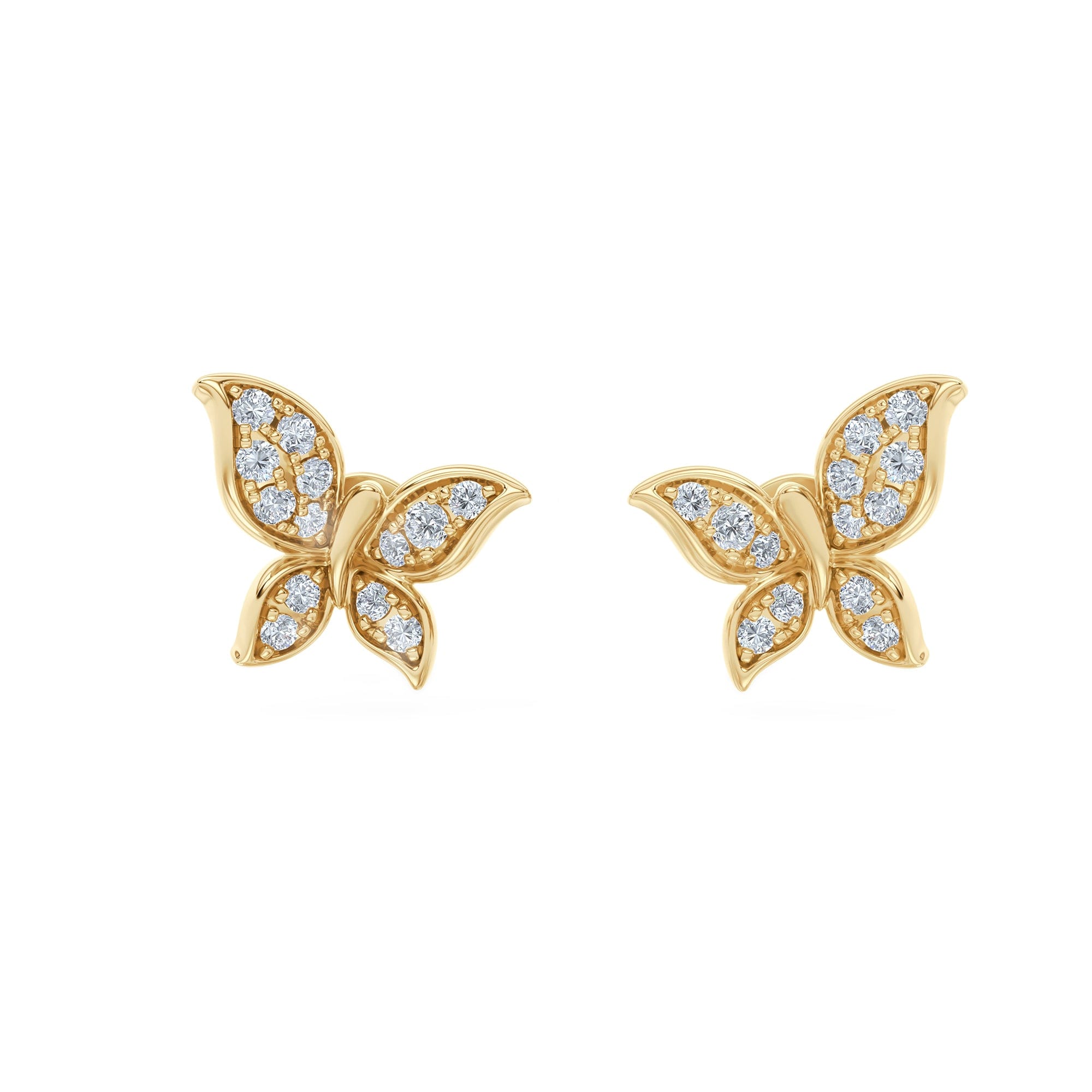 Diamond Papillon 0.15ct Lab Diamond Stud Earrings 18K Gold Vermeil