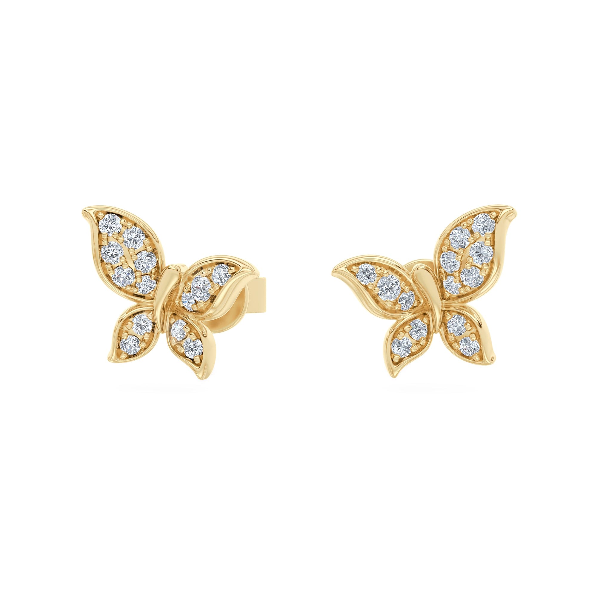 Diamond Papillon 0.15ct Lab Diamond Stud Earrings 18K Gold Vermeil