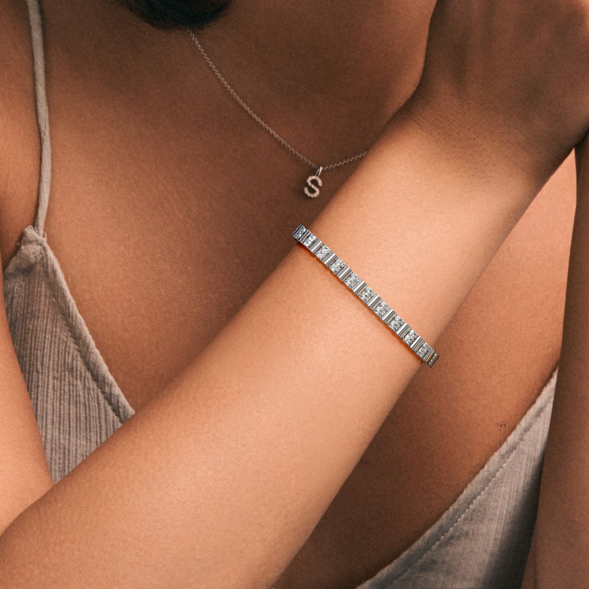 Diamond Contour 0.55ct Lab Diamond Bracelet in Sterling Silver