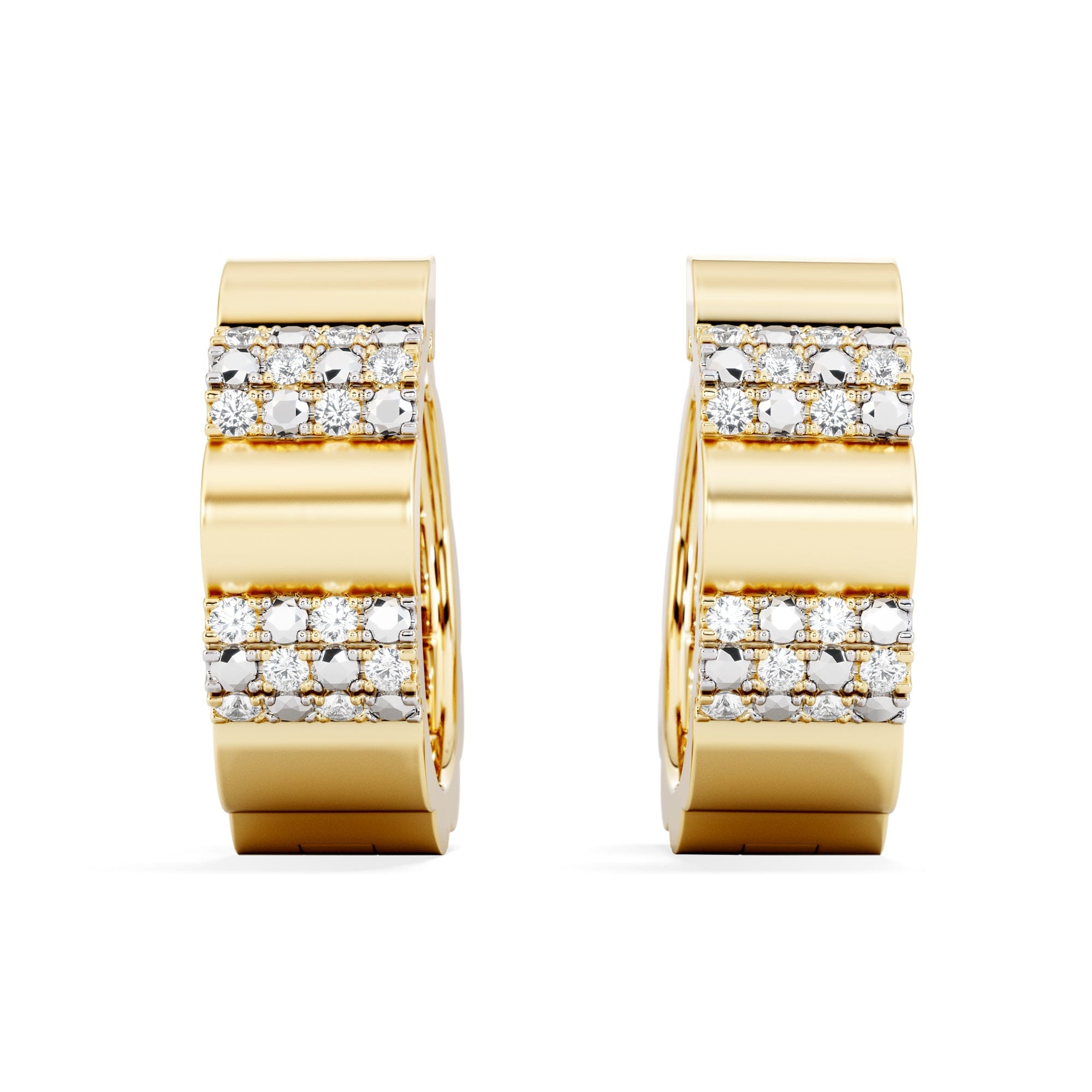 Diamond Contour 0.18ct Lab Diamond Huggie Earrings in Gold Vermeil