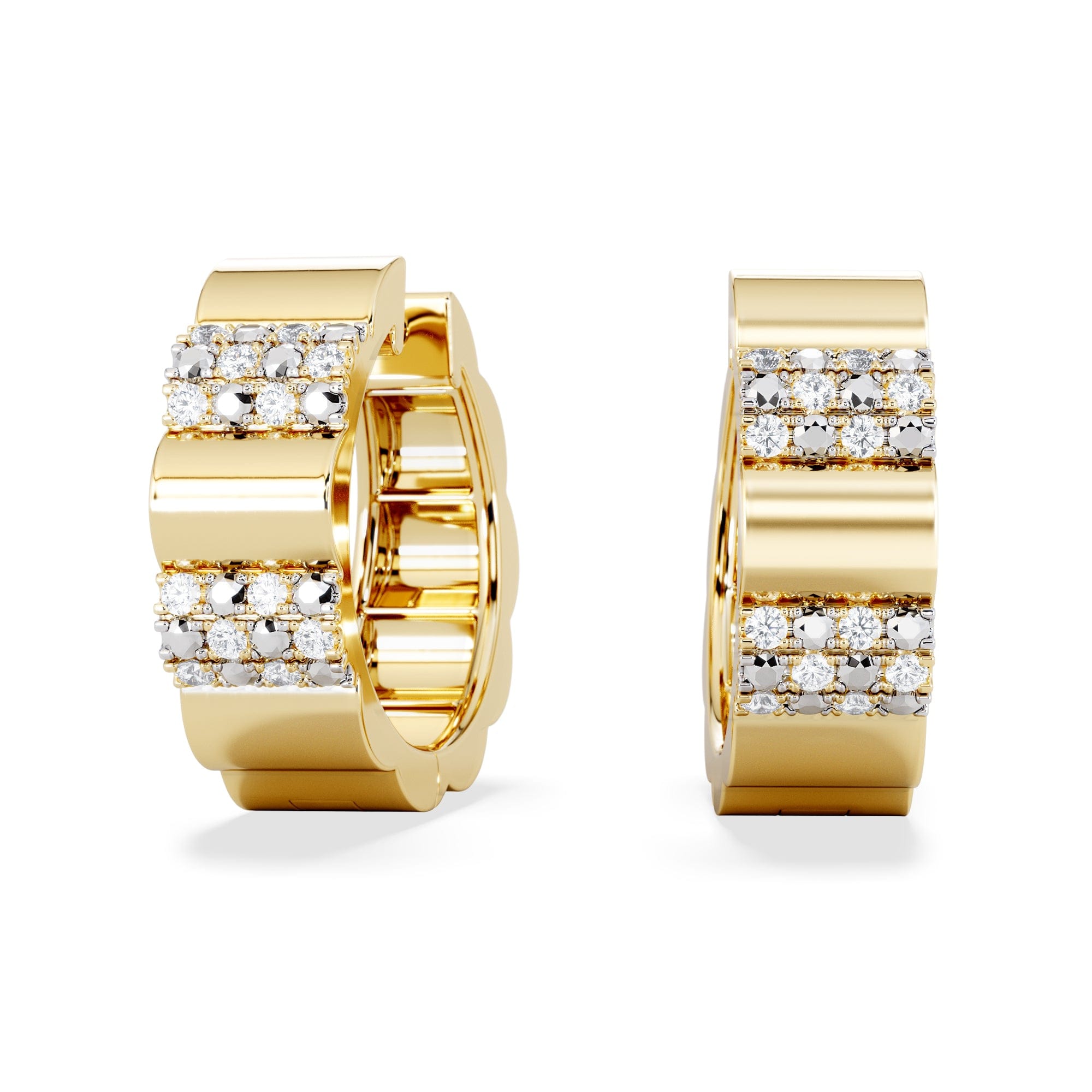 Diamond Contour 0.18ct Lab Diamond Huggie Earrings in Gold Vermeil