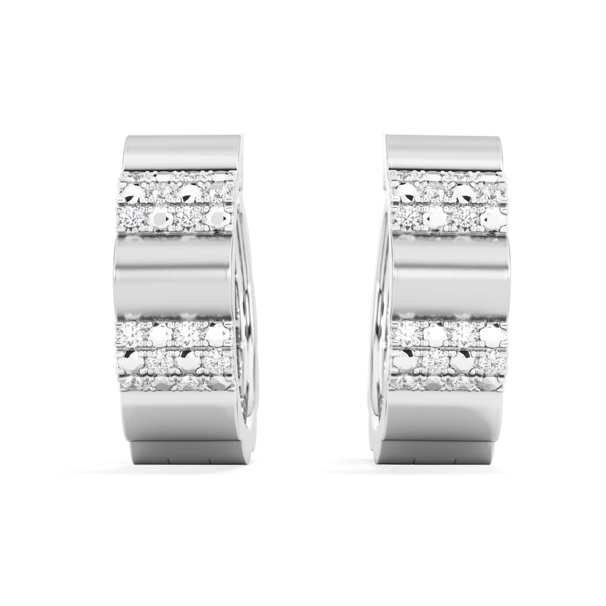 Diamond Contour 0.18ct Lab Diamond Huggie Earrings in Sterling Silver