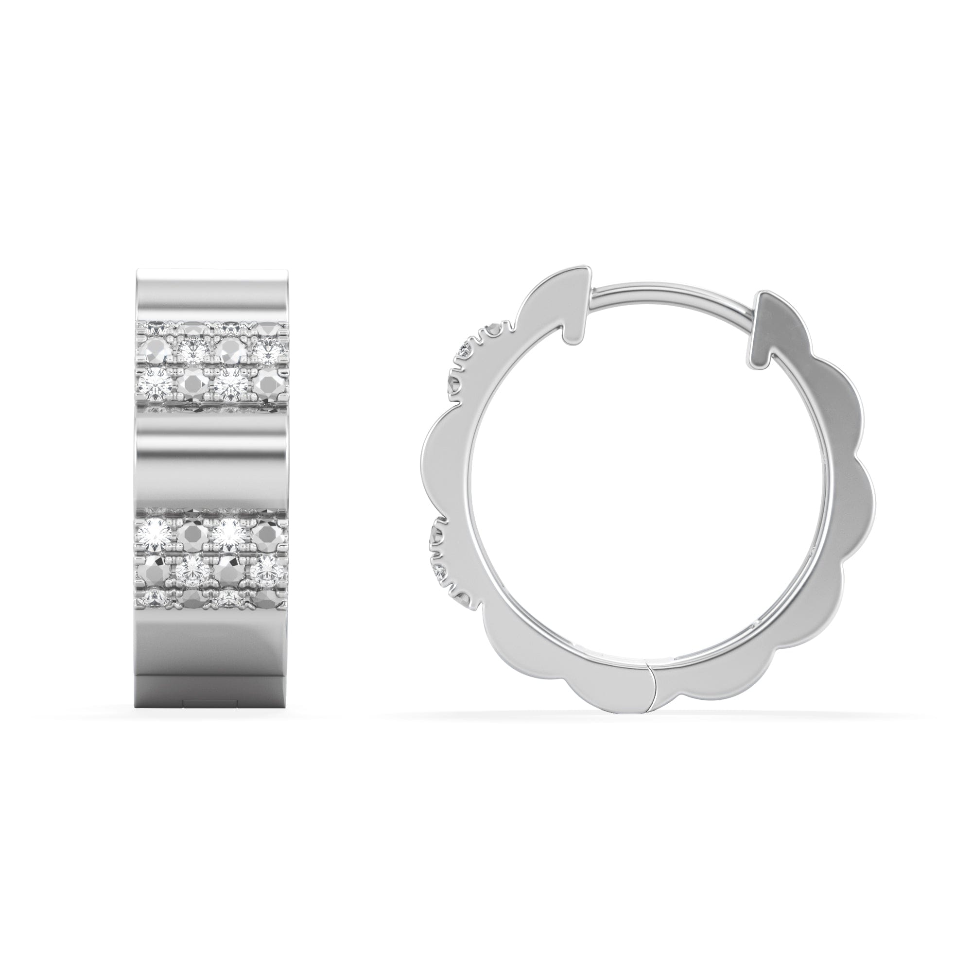 Diamond Contour 0.18ct Lab Diamond Huggie Earrings in Sterling Silver