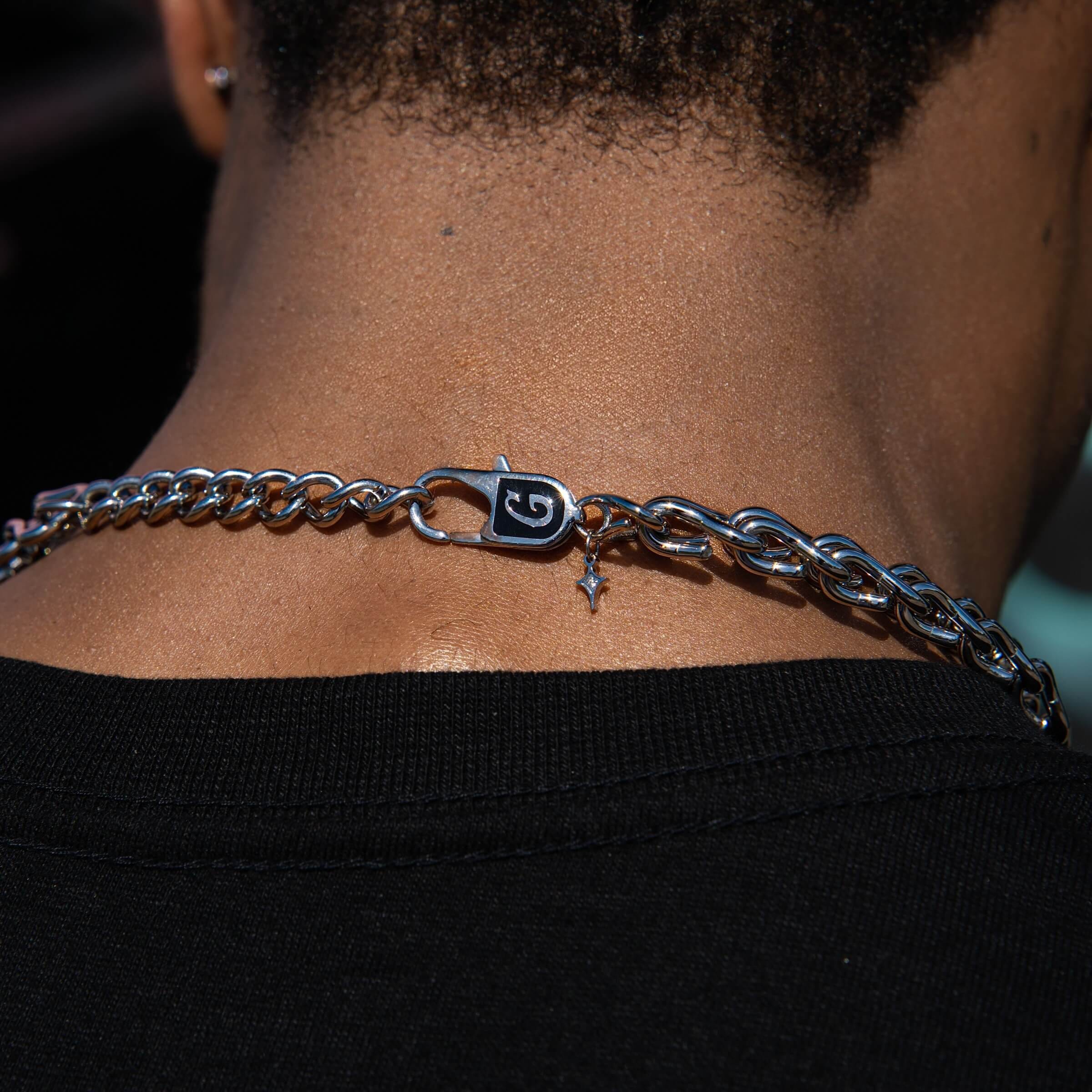 GLD Men Circular Chain in White Gold - TEST