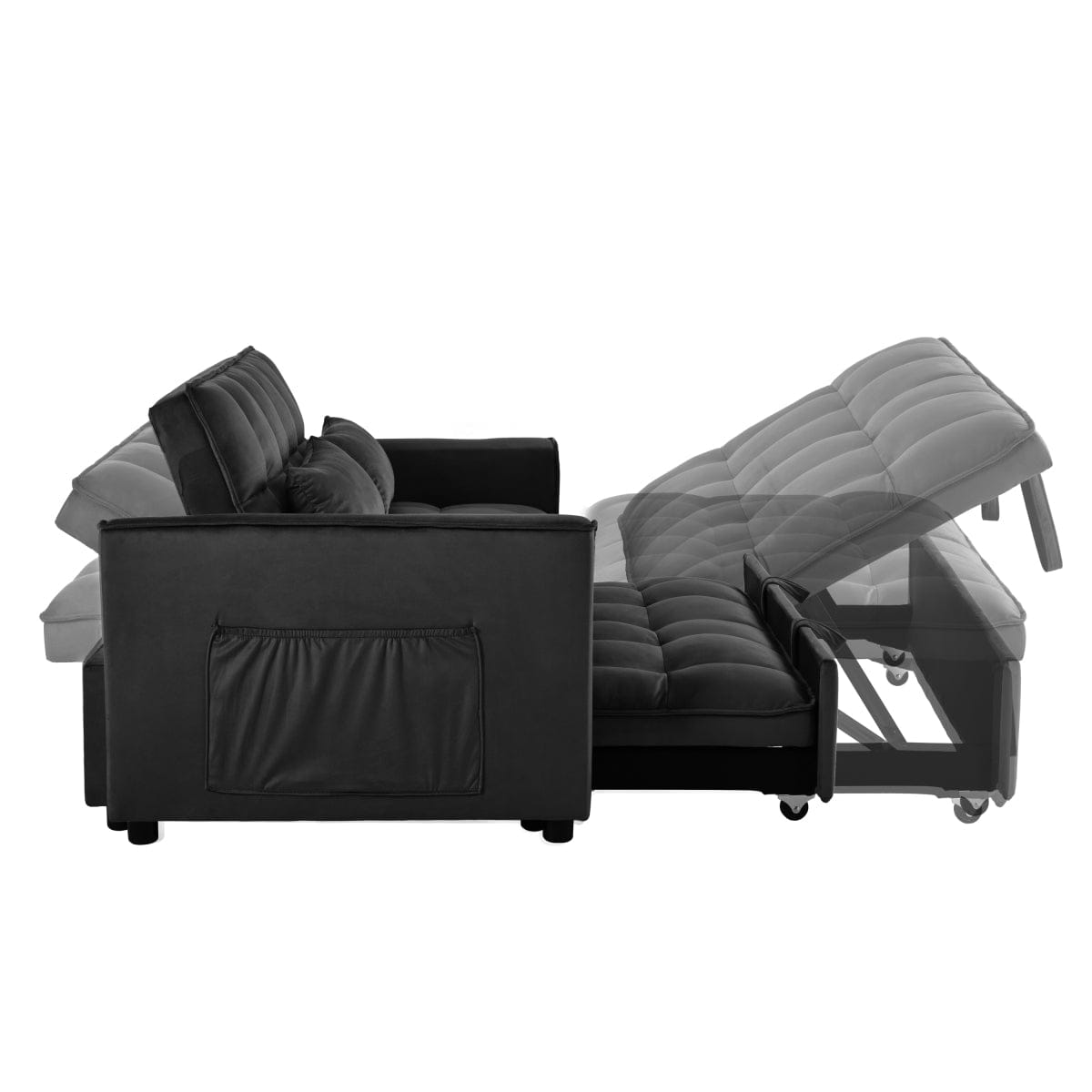 Sleeper Streamdale Velvet Convertible Sleeper Sofa Bed with Adjustable Backrest and Storage Pockets
