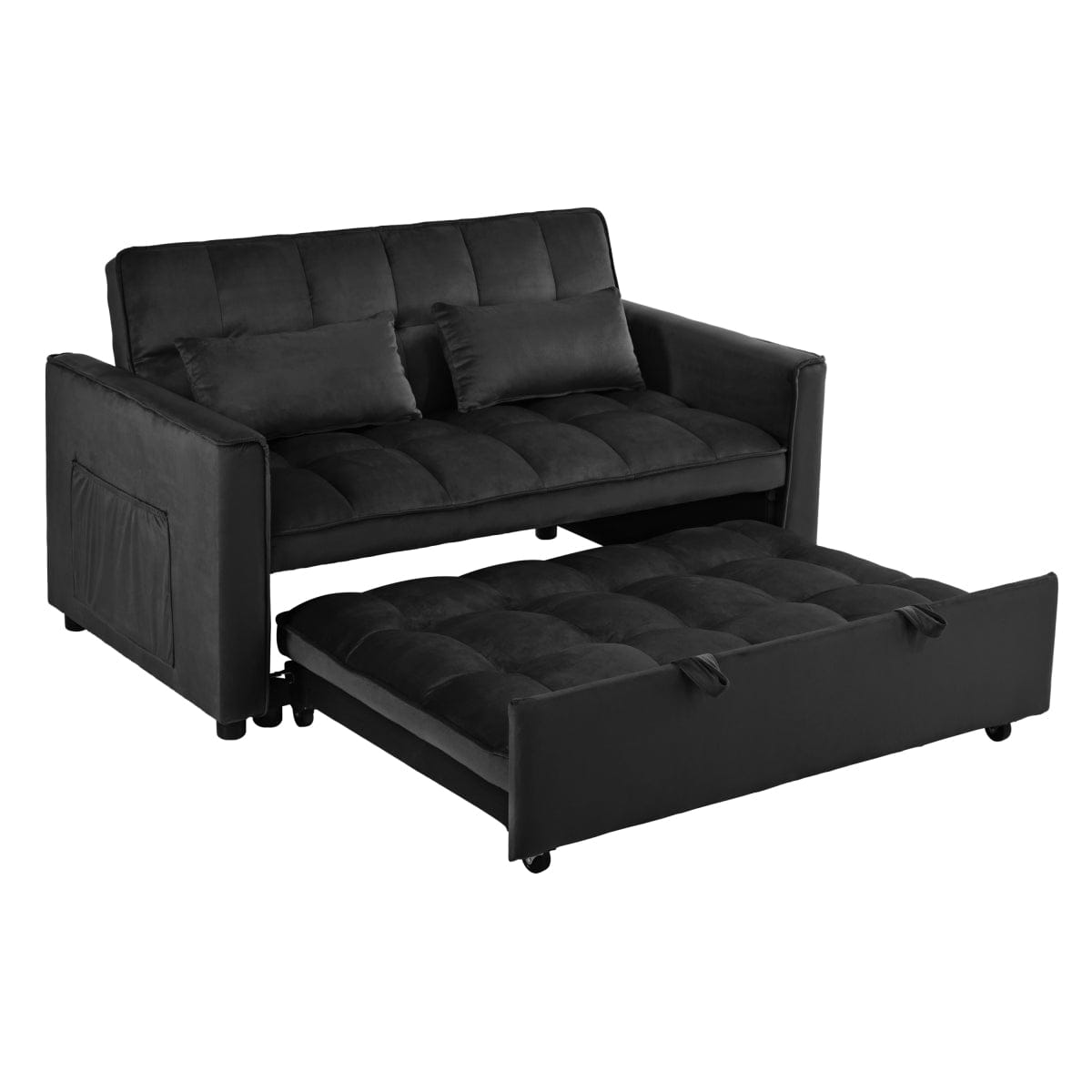 Sleeper Streamdale Velvet Convertible Sleeper Sofa Bed with Adjustable Backrest and Storage Pockets