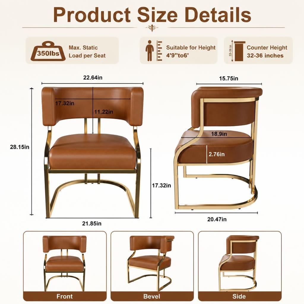 TWO GOODSILO Ergonomic Armless Accent Dining Chairs Set of Two