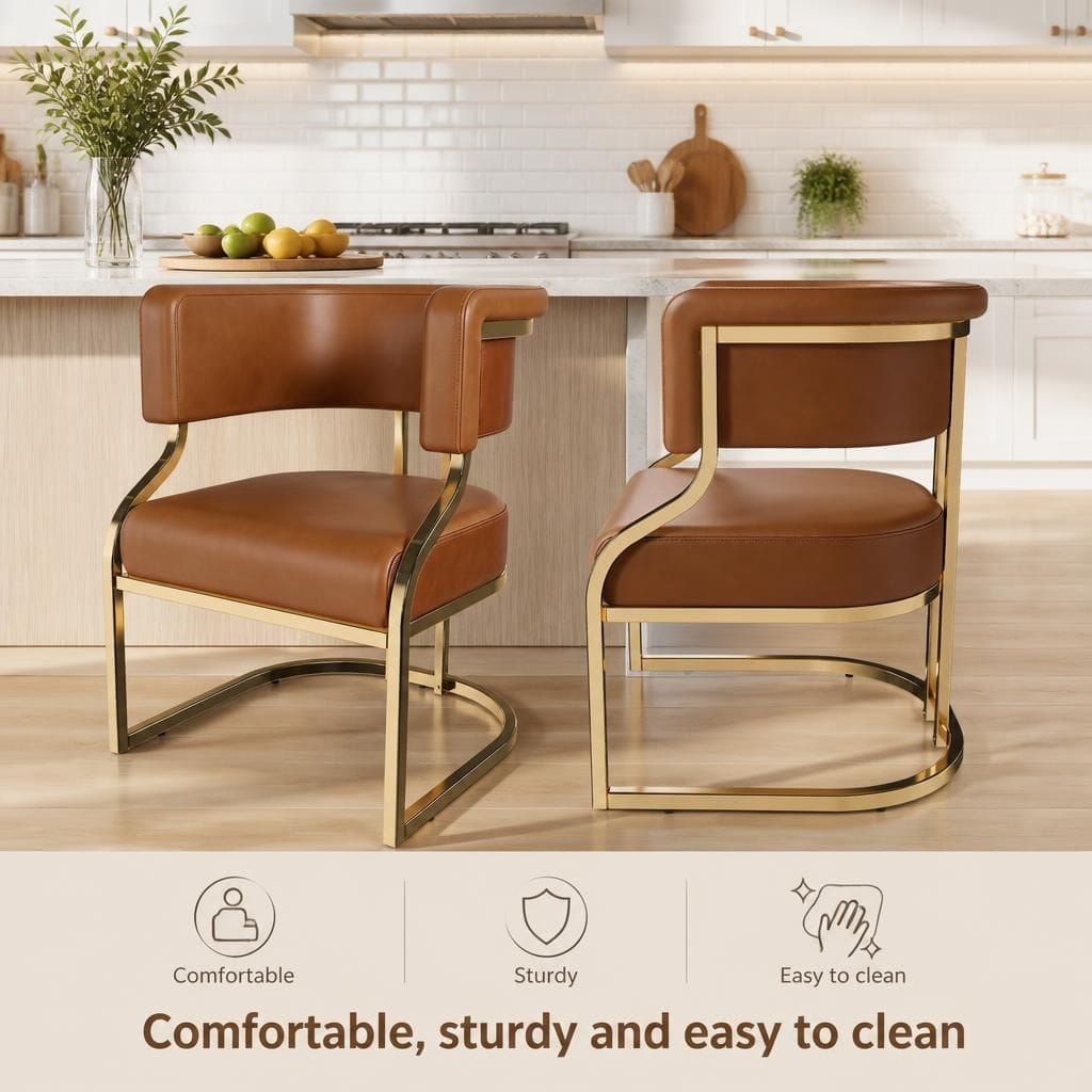 TWO GOODSILO Ergonomic Armless Accent Dining Chairs Set of Two
