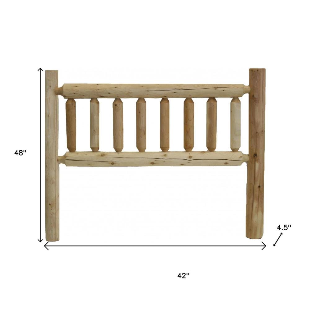 Vintage Natural Vintage Brown Finish Cedar Log Twin Headboard