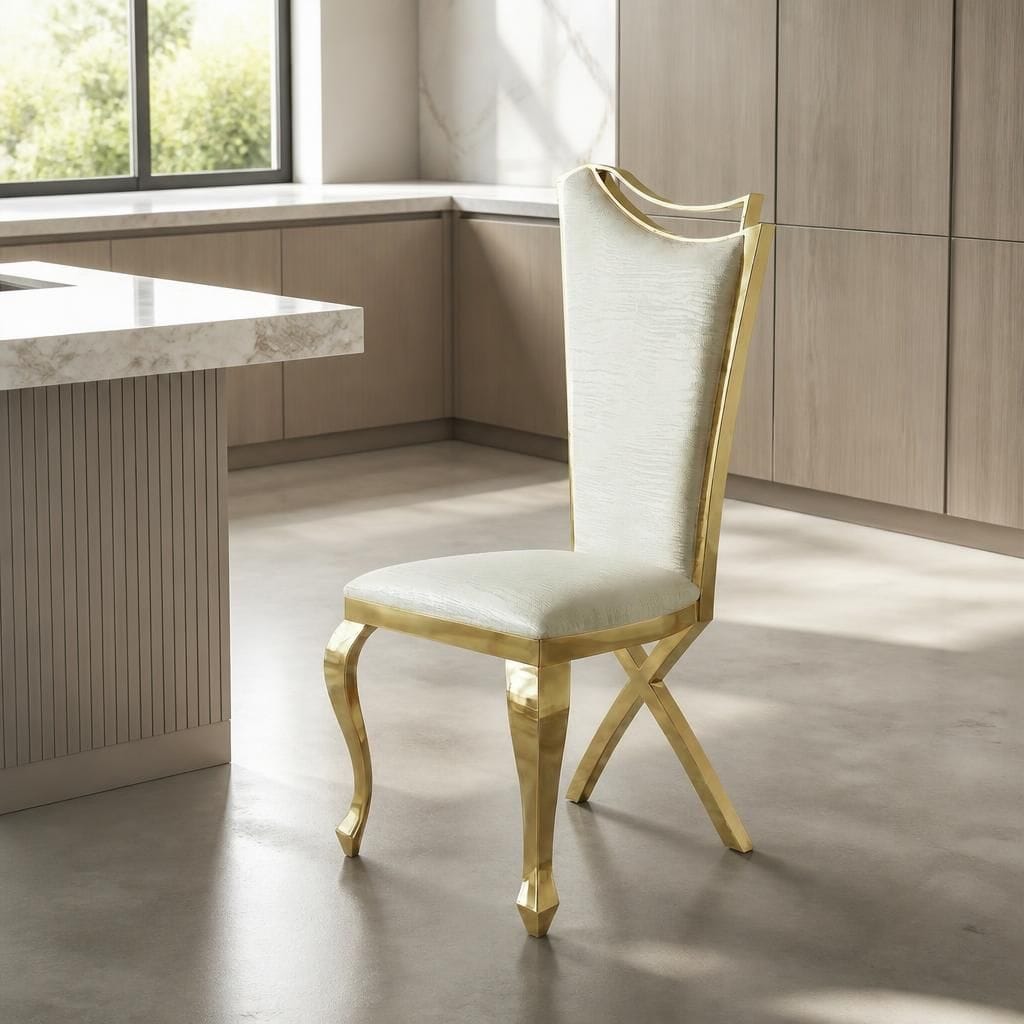 High GOODSILO High Back Streamlined Upholstered Chair Set of Two