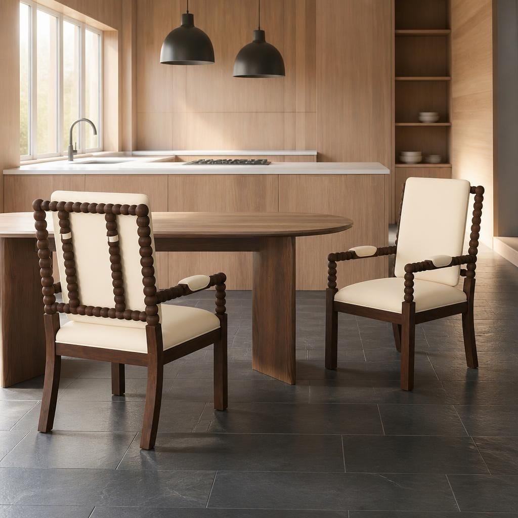 TWO GOODSILO Set of Two Upholstered Dining Chairs for Home and Restaurant