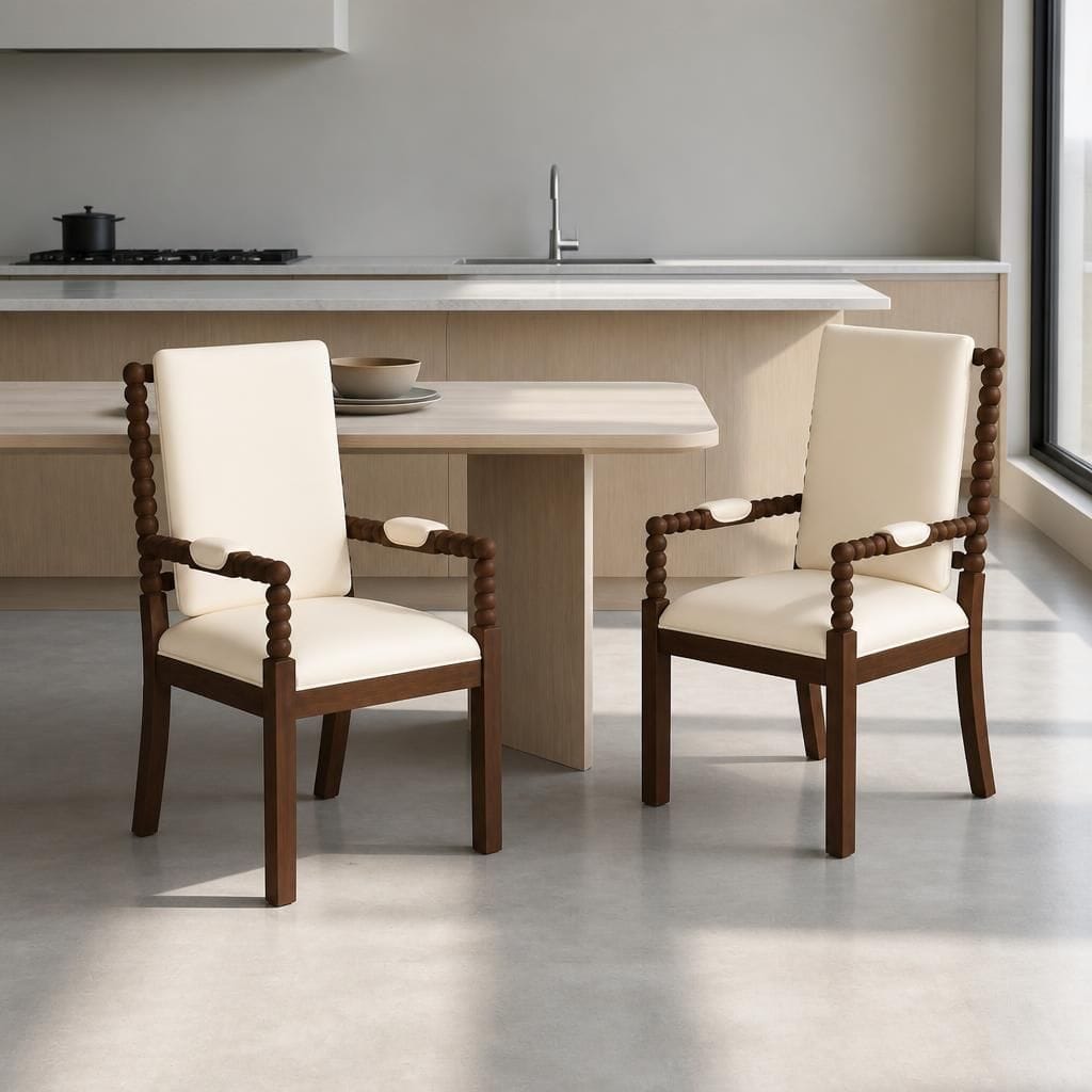 TWO GOODSILO Set of Two Upholstered Dining Chairs for Home and Restaurant