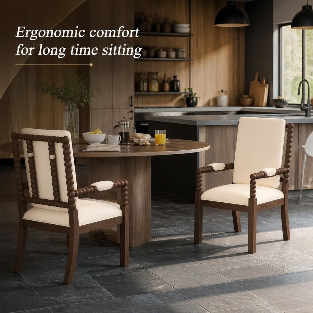 TWO GOODSILO Set of Two Upholstered Dining Chairs for Home and Restaurant