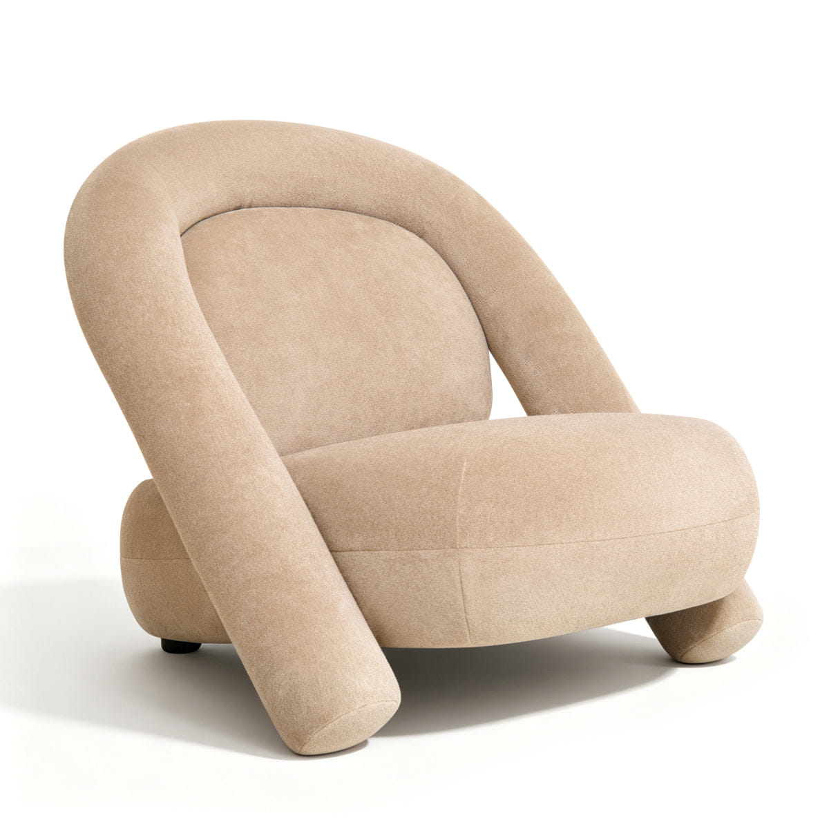 Velvet Streamdale Velvet Accent Lounge Chair, Darkbeige