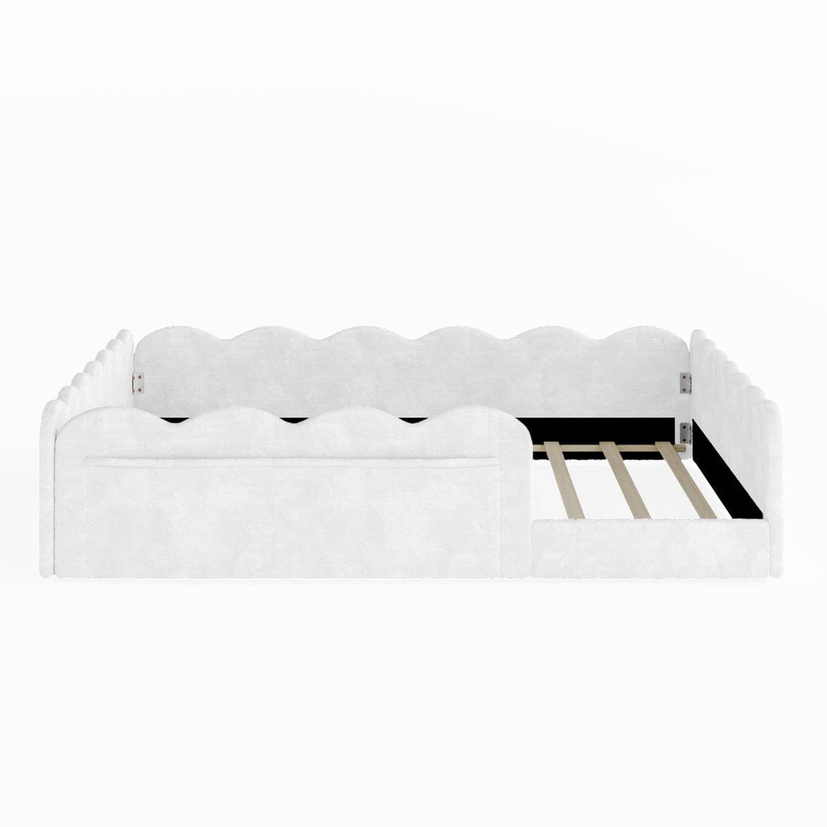FLOOR Streamdale Full Size Upholstered Floor Bed, White
