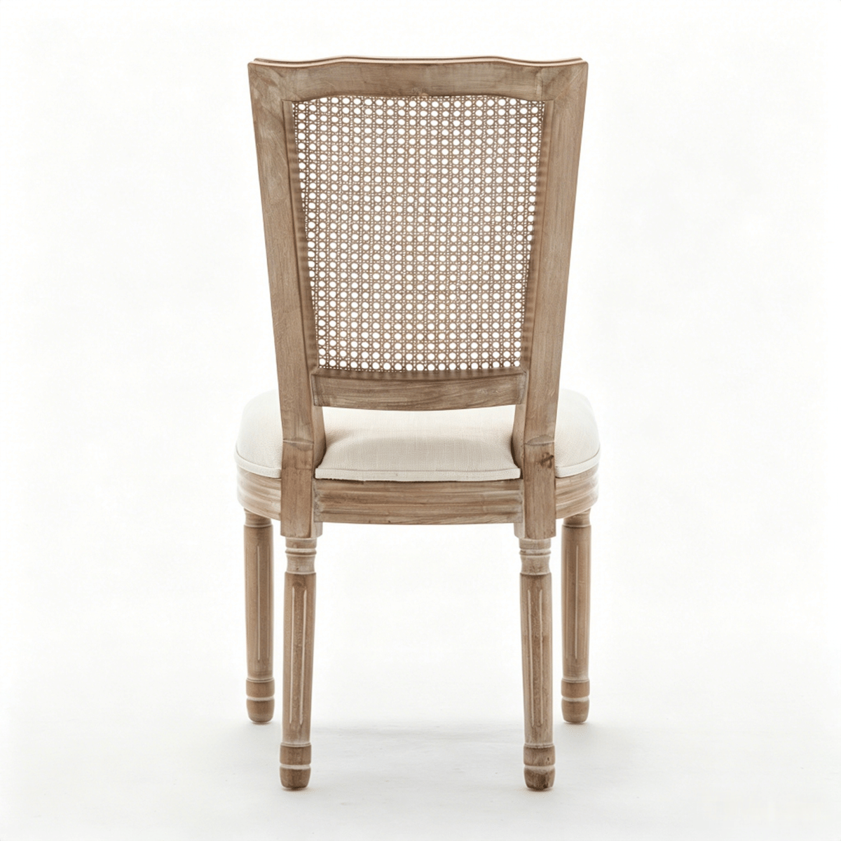 !SOLID Streamdale Farmhouse Solid Wood Dining Chairs, Beige Linen Cushion, Set of 2