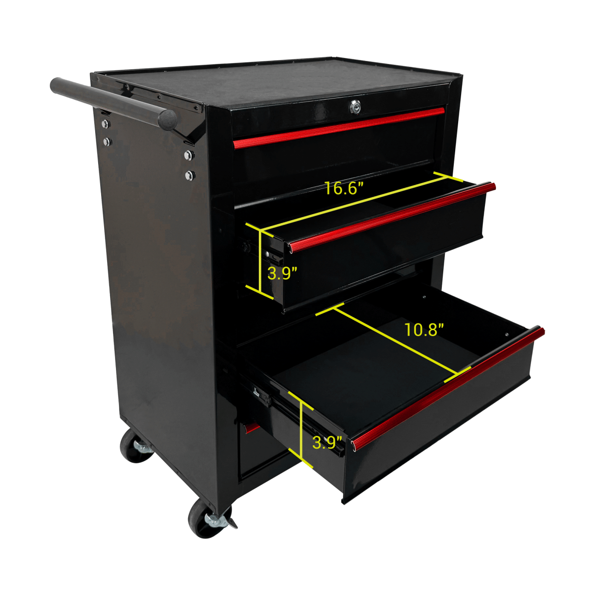 Drawer Streamdale Rolling Metal 5 - Drawer Tool Chest and Cabinet Storage Box - Black